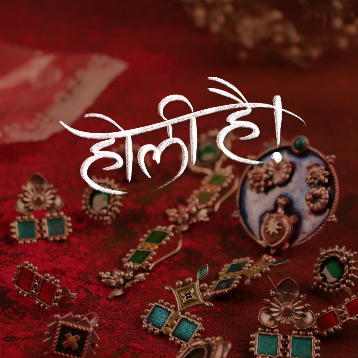 This Holi Sparkle with Silver Jewelry