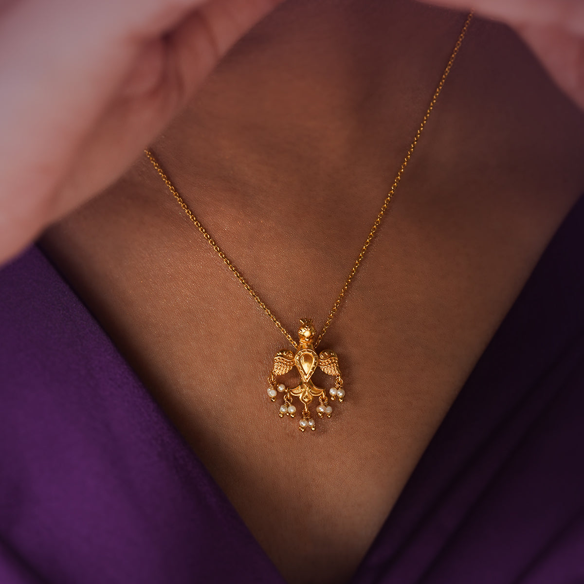 Kalindi Silver Pendant Gold Plated by MOHA (Only Pendant)