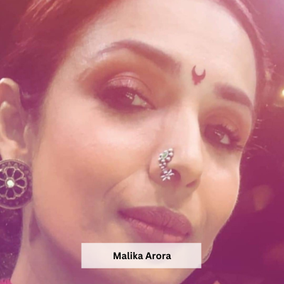 Maharashtrian Silver Nath/Nose Ring - Black, Pierced Left
