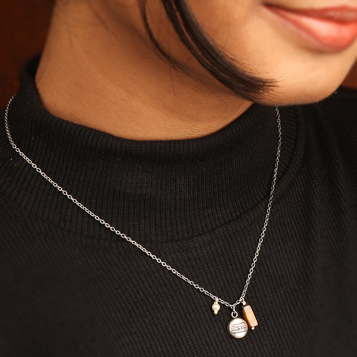 shiva charms silver necklace by moha