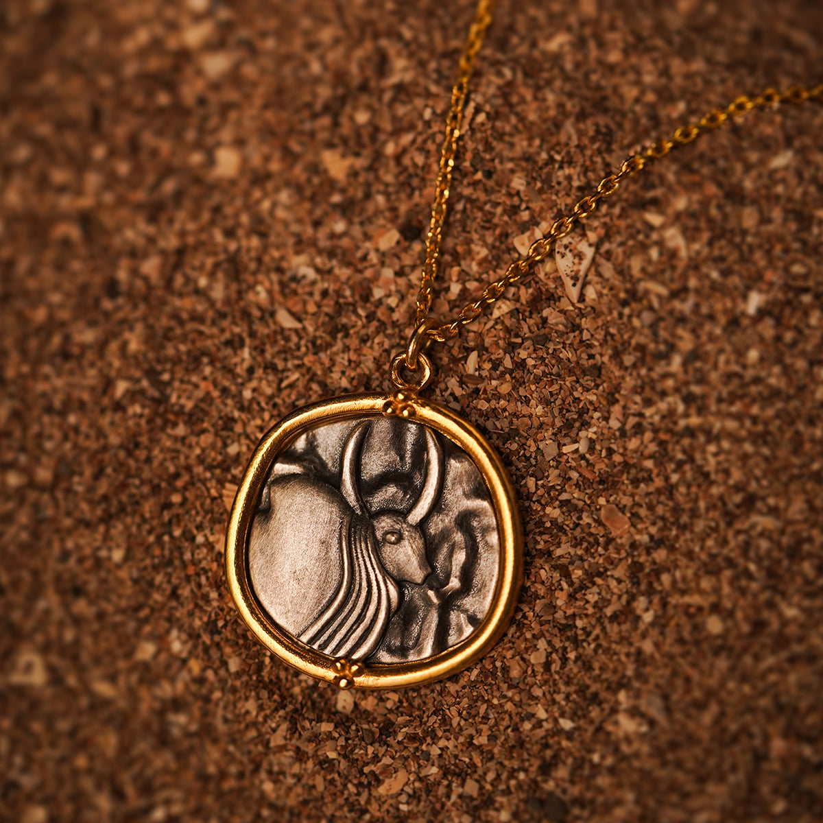 zebu silver pendant with chain by moha