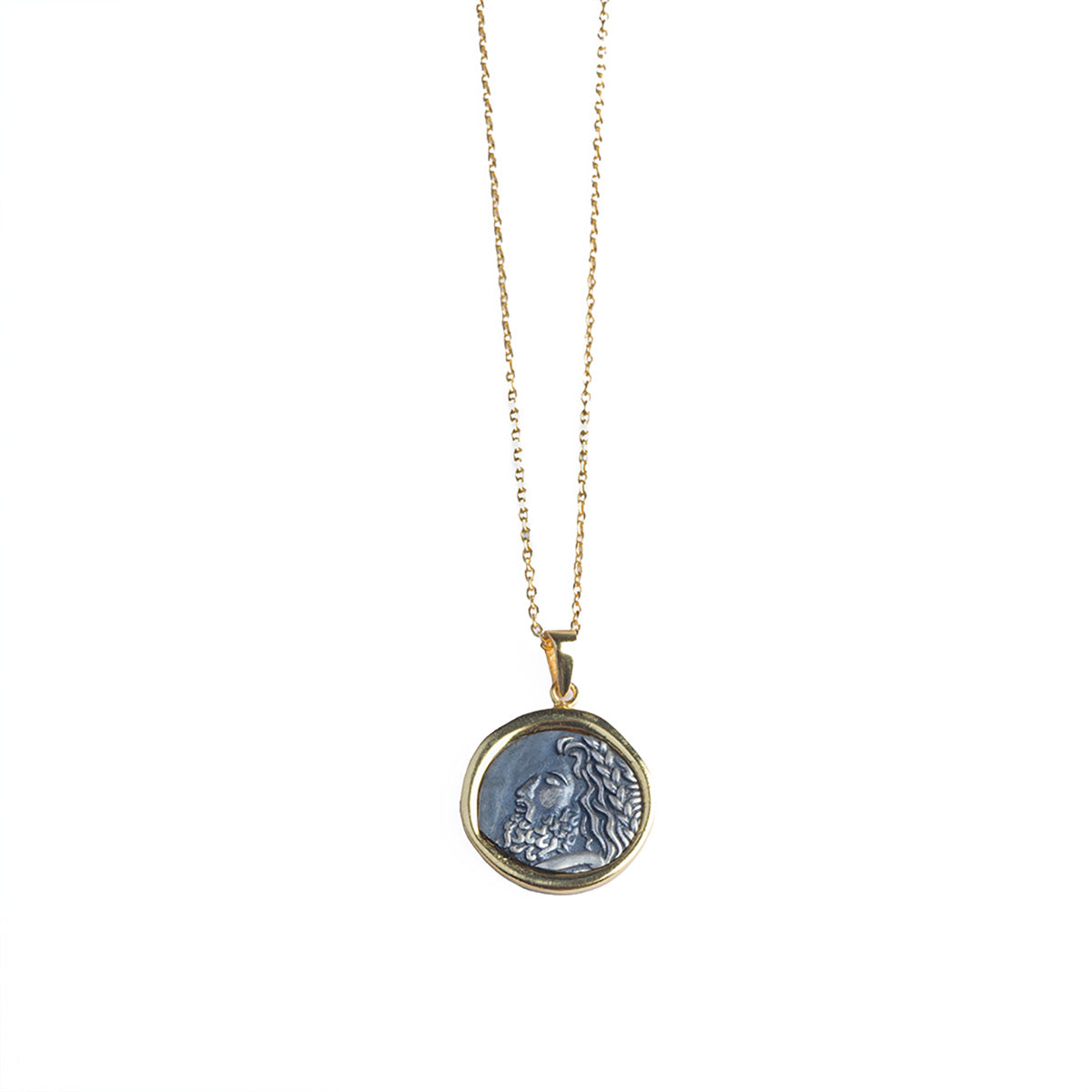 zeus silver pendant with chain dual toned by moha