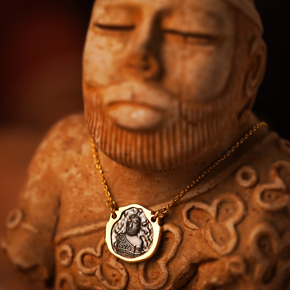 priest king silver pendant with chain by moha
