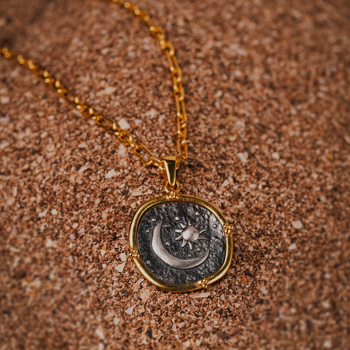 celestial duo silver pendant with chain by moha
