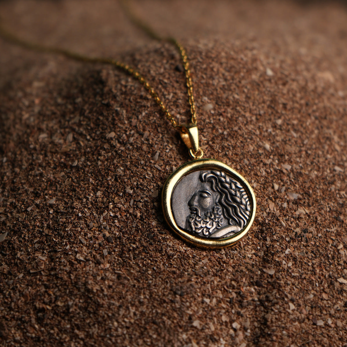 zeus silver pendant with chain dual toned by moha