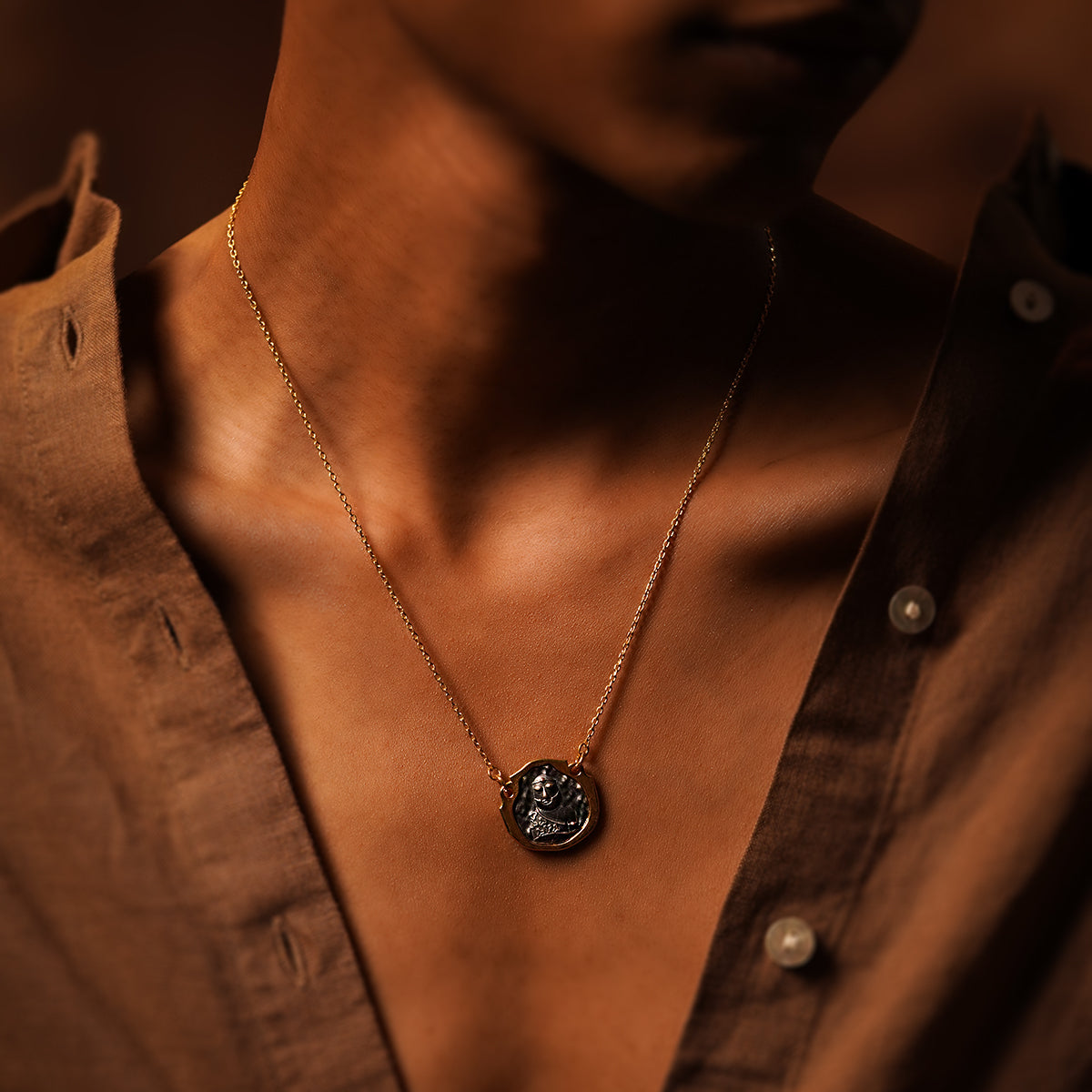 priest king silver pendant with chain by moha