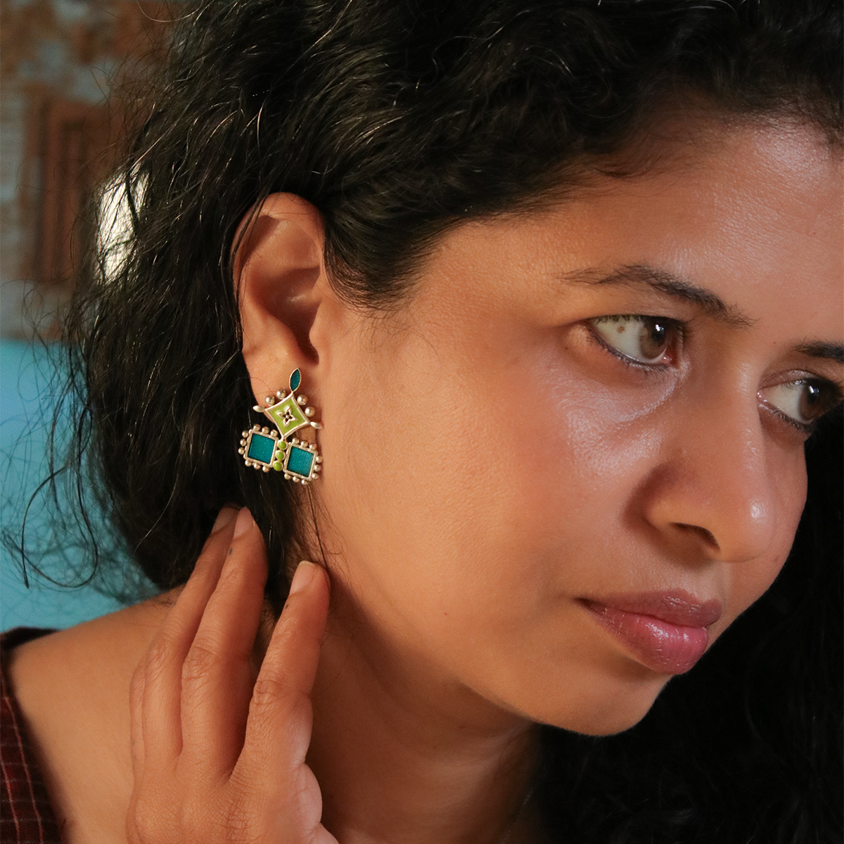 aakriti silver earrings by moha