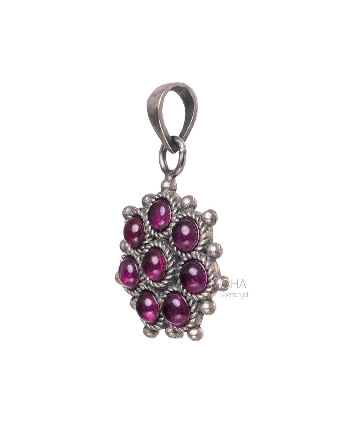 Adaa Pink Silver Pendant by MOHA (Only Pendant)