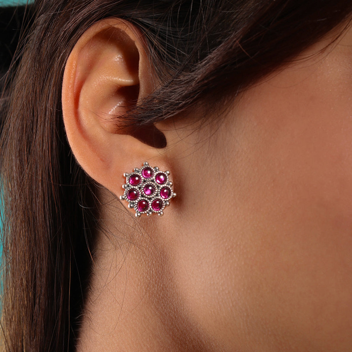 adaa pink silver earrings by moha