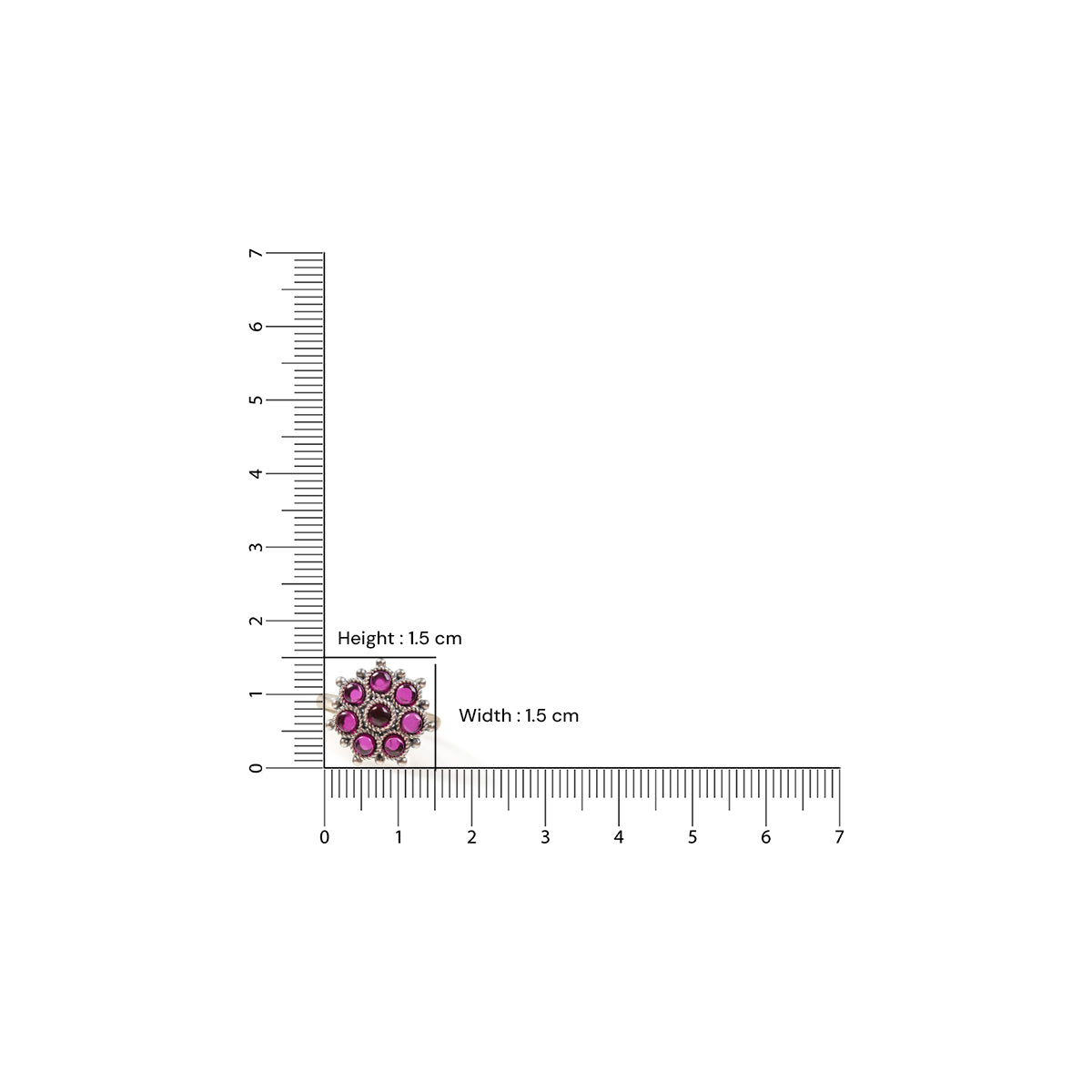 Adaa Pink Silver Finger Ring by MOHA