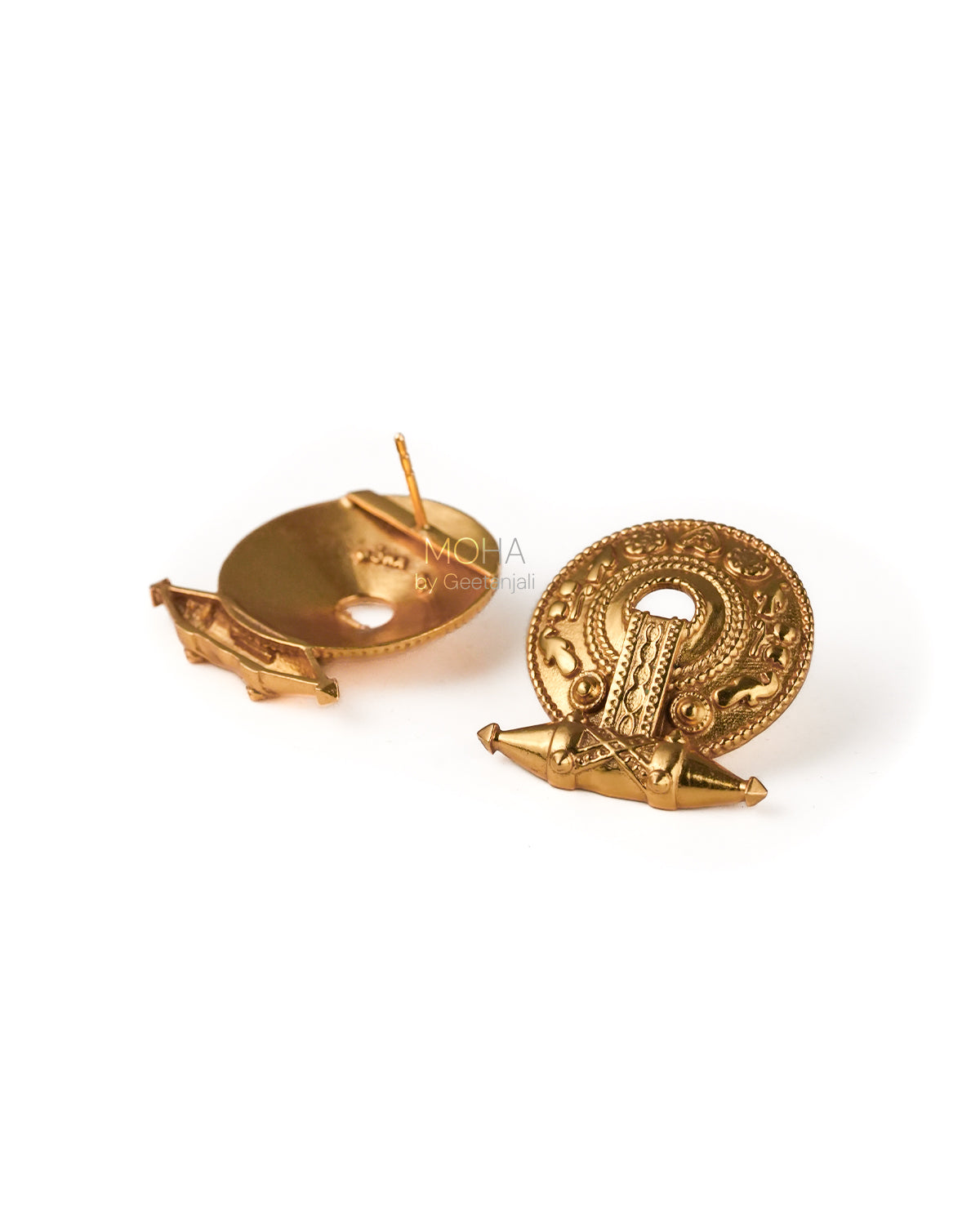 Akota Silver Stud Earrings by MOHA (Gold plated)