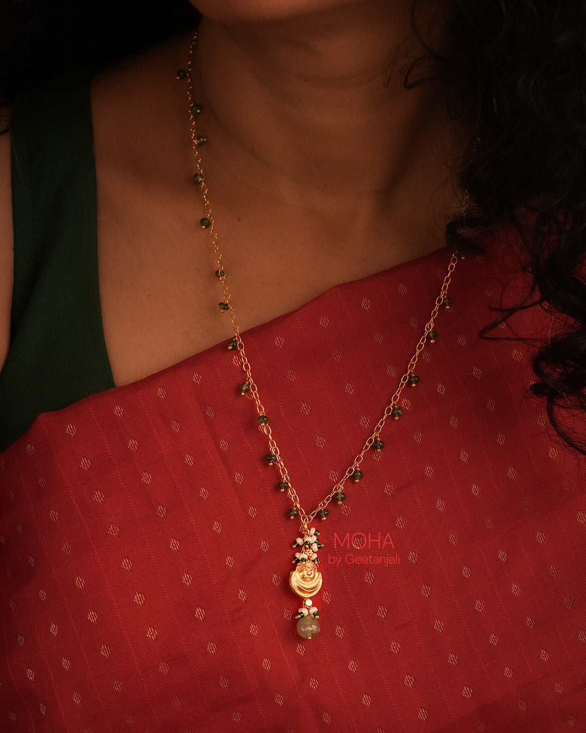 Anvika Silver Pendant with Chain by MOHA