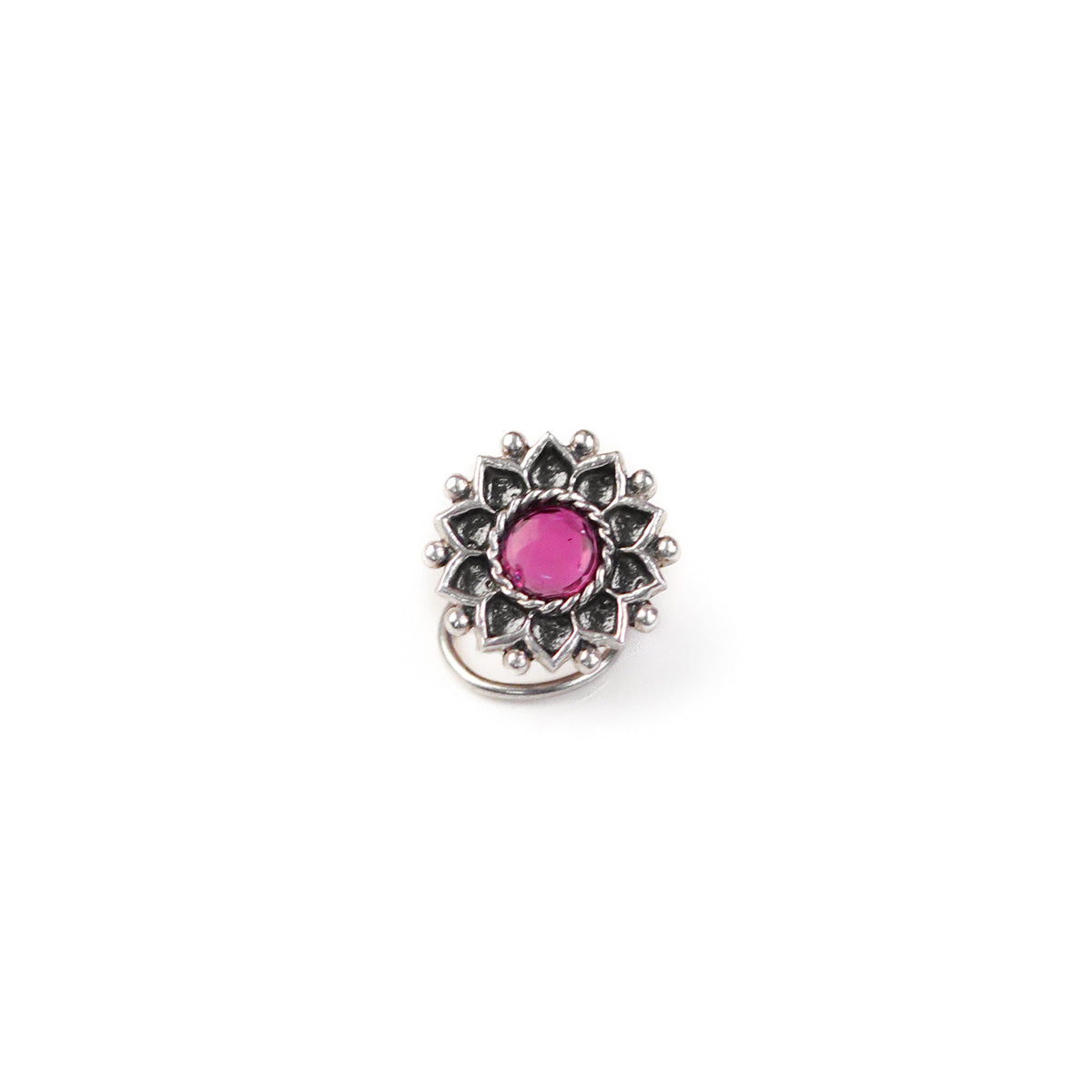 Mallika Silver Nosepin Pierced by Moha