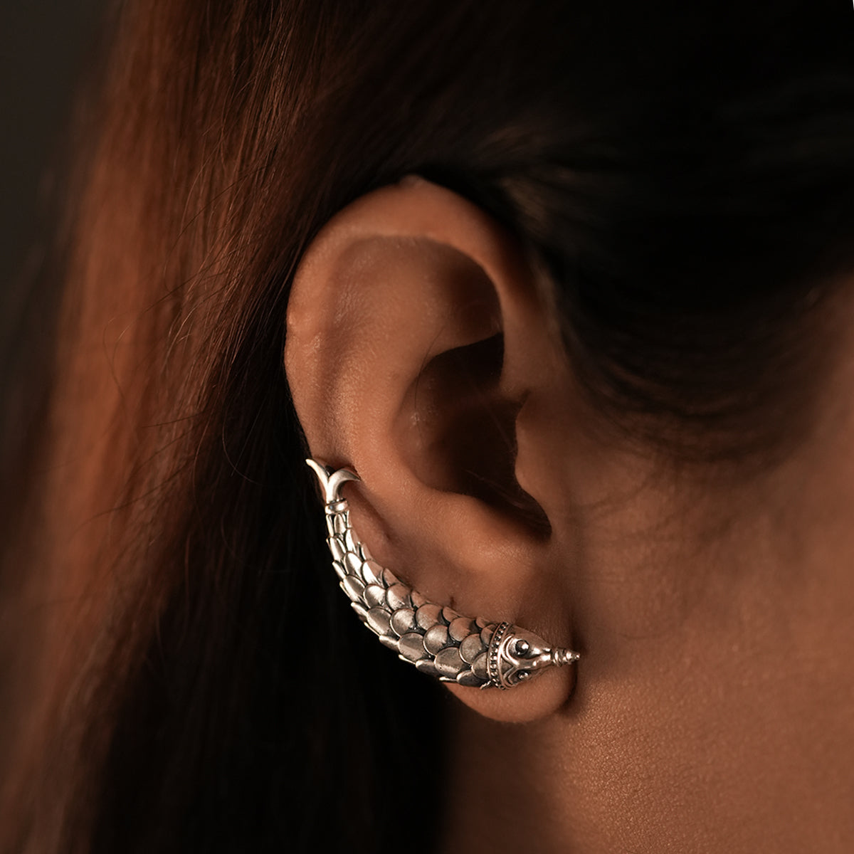neerja silver earcuffs with moha