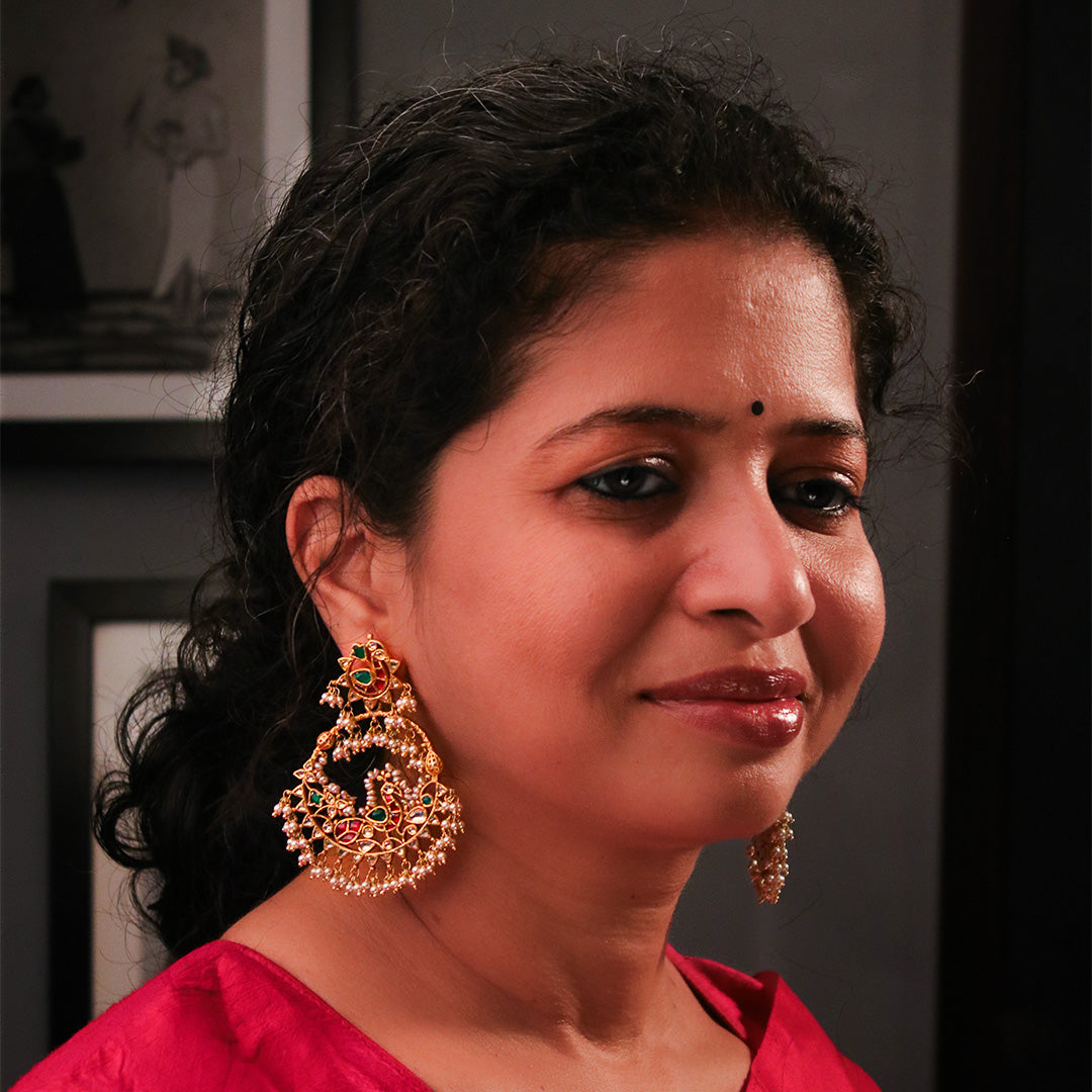 Virasat Pearl Silver Earrings by MOHA