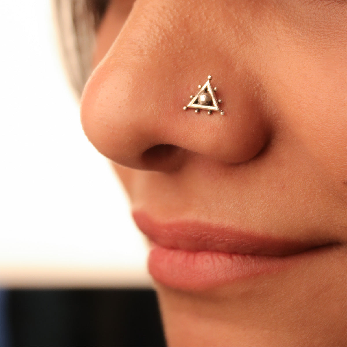 Trisha Silver Nosepin Pierced by Moha