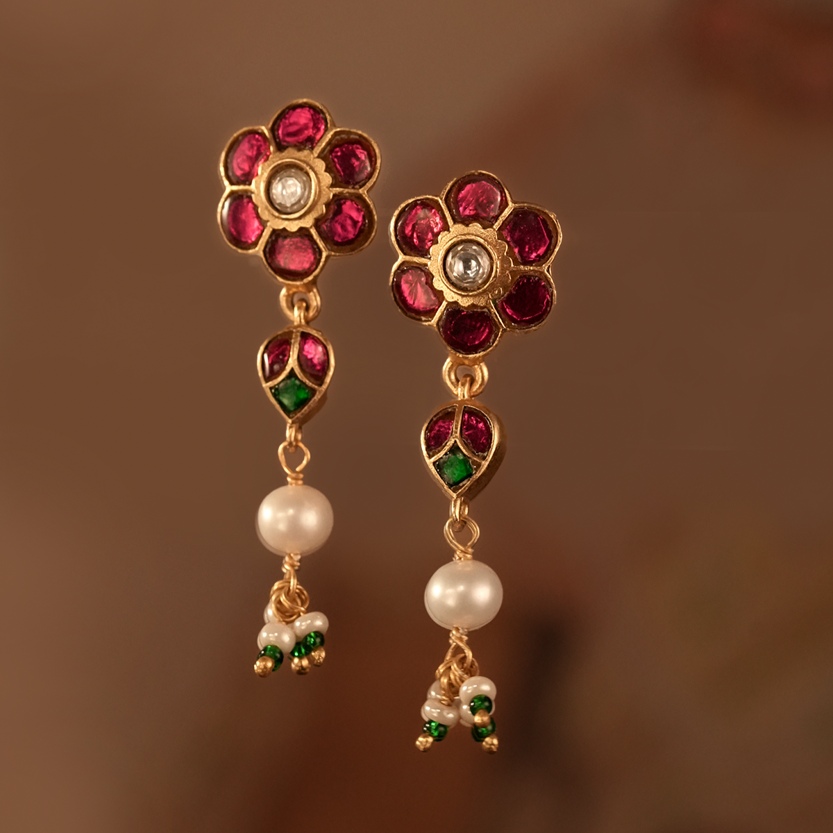 Gulmohar Silver Earrings by MOHA