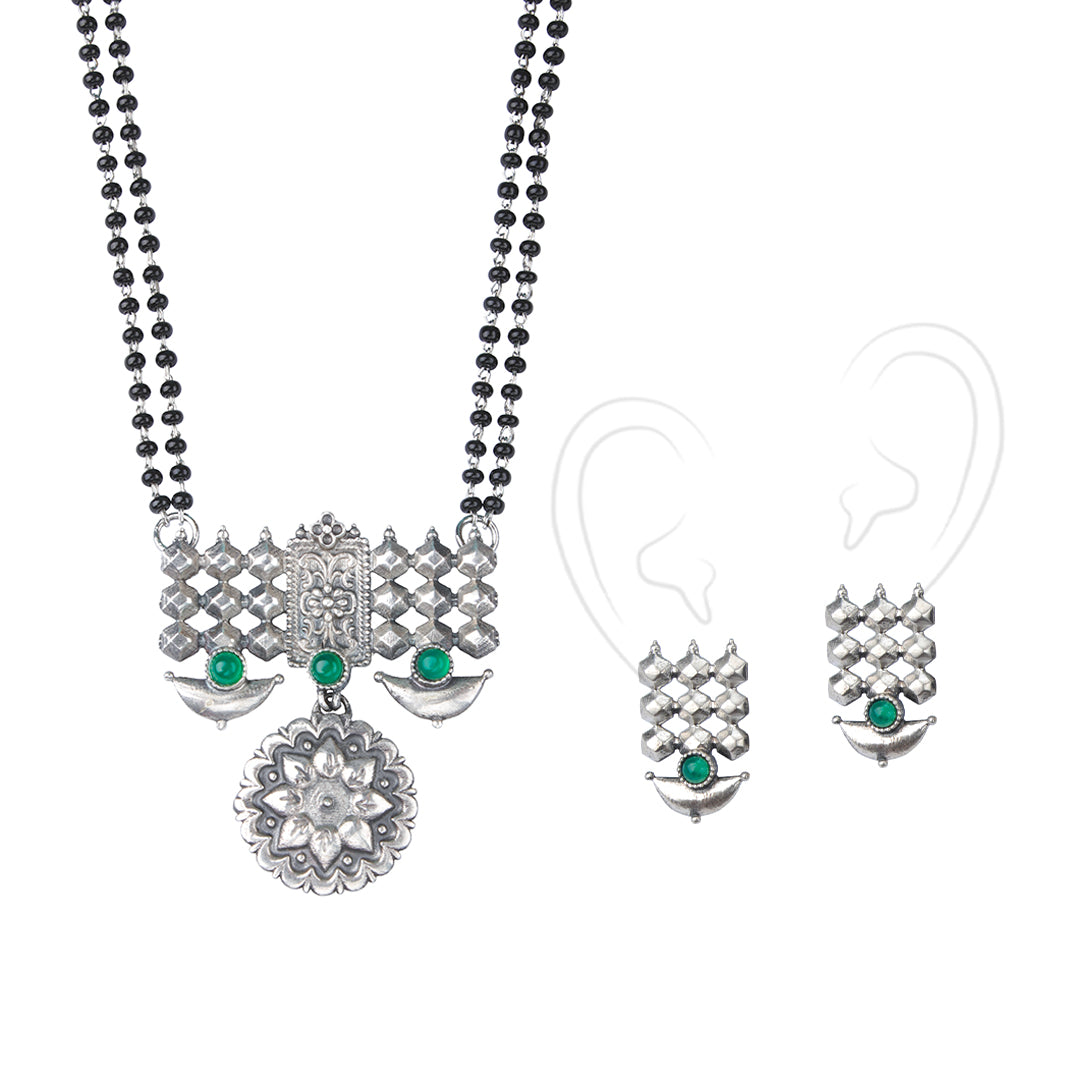 Dulari Mangalsutra Set (Green)