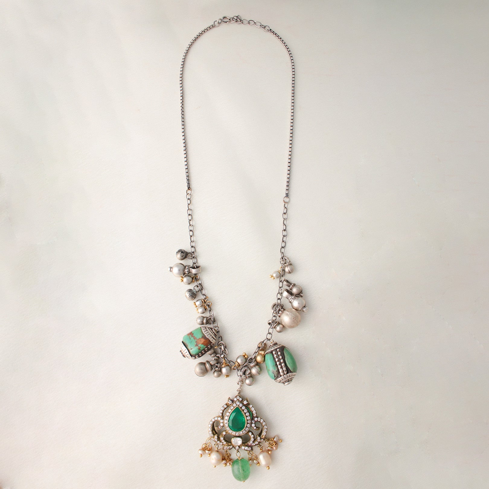 Juno Charms Silver Links Necklace by MOHA
