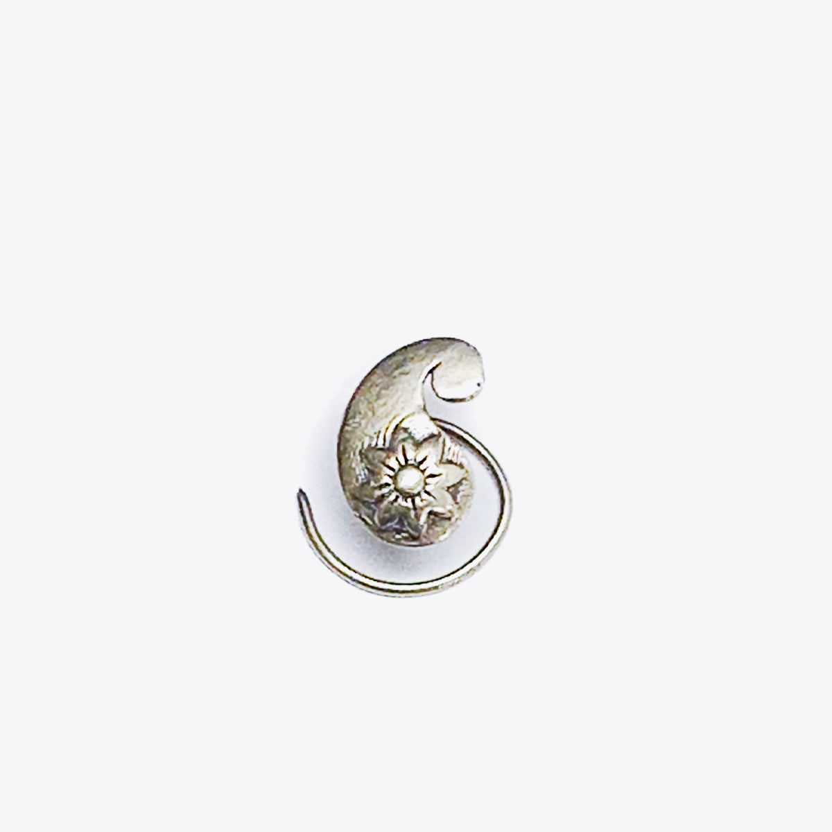 Paisley silver Nose pin, Pierced by MOHA