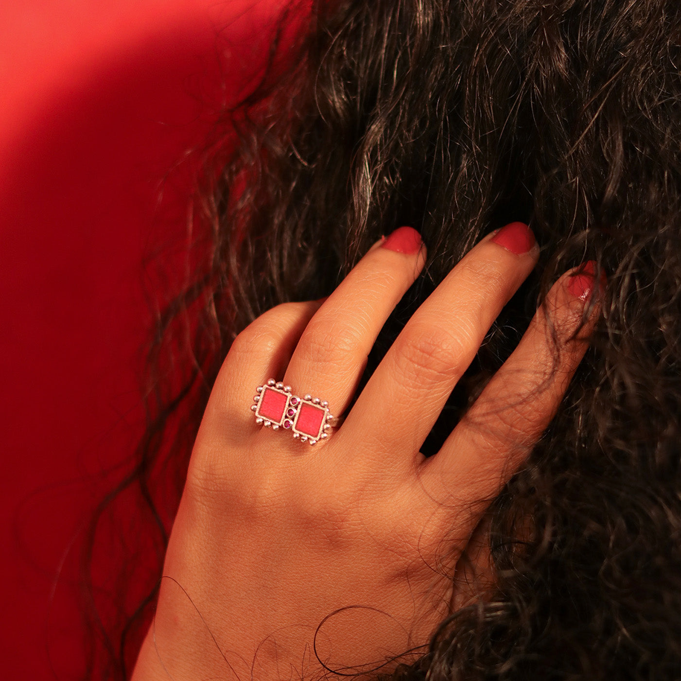 Aayat Silver Finger Ring by MOHA