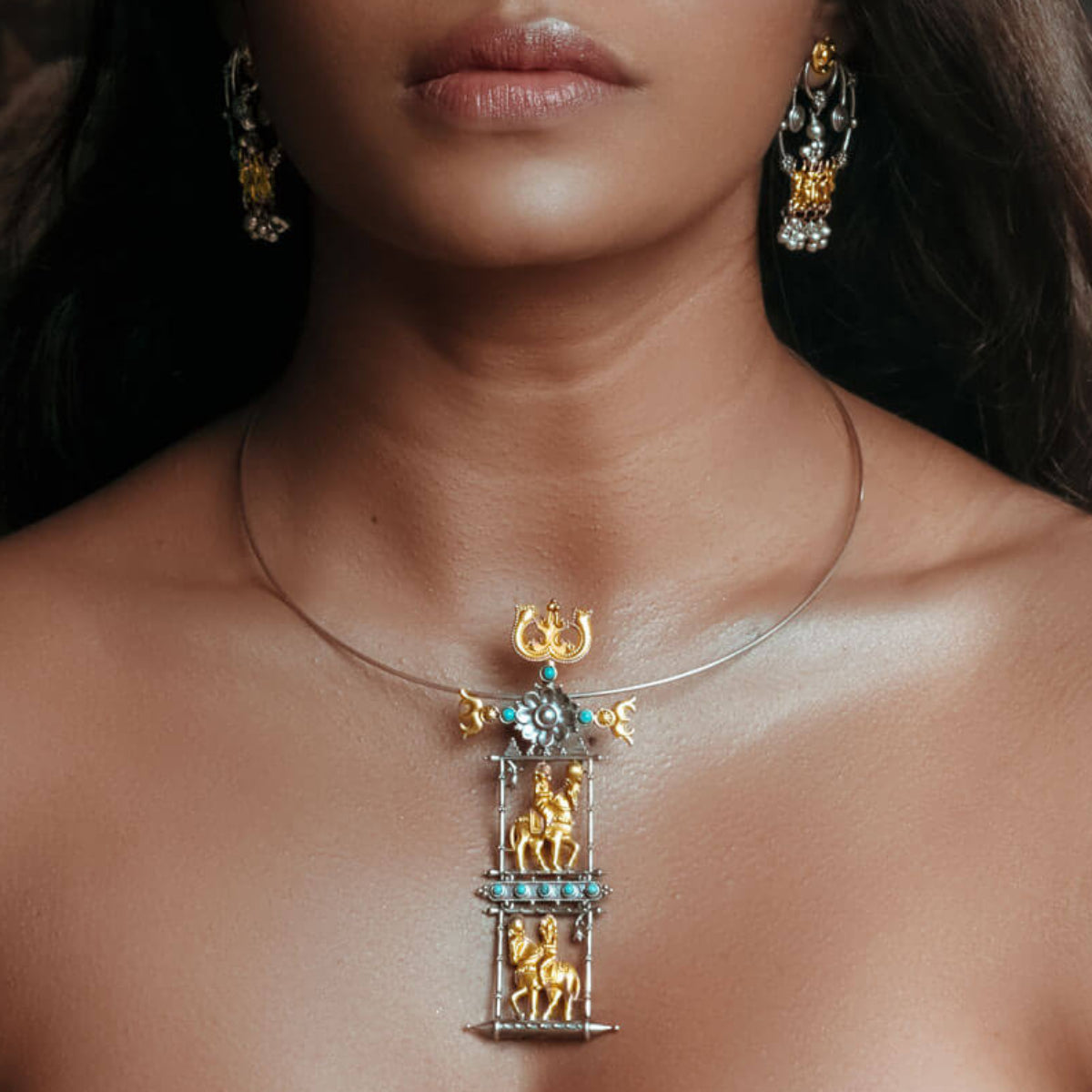 Ashwa Rohak Silver Pendant by Moha (Only Pendant)