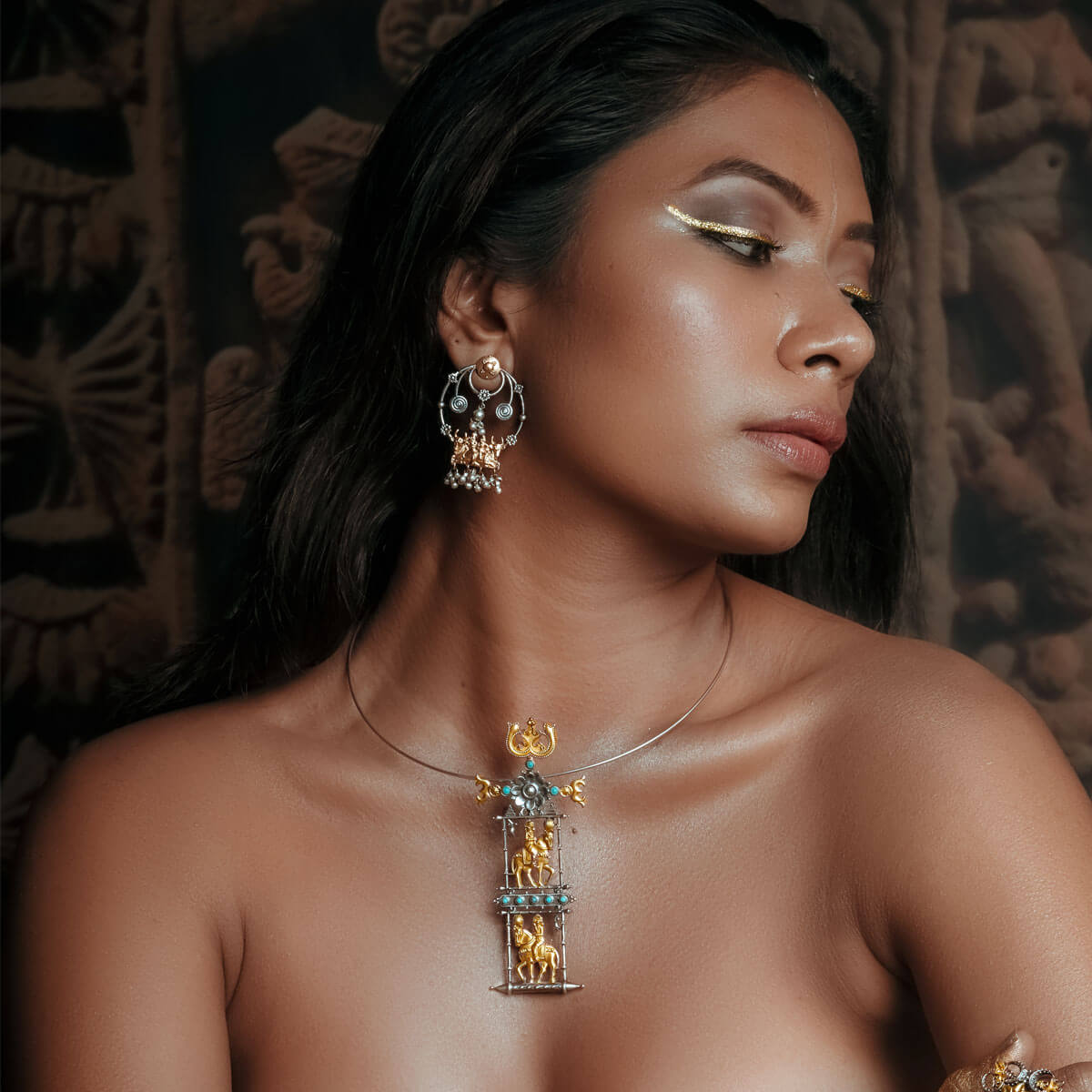 Ashwa Rohak Silver Pendant by Moha (Only Pendant)