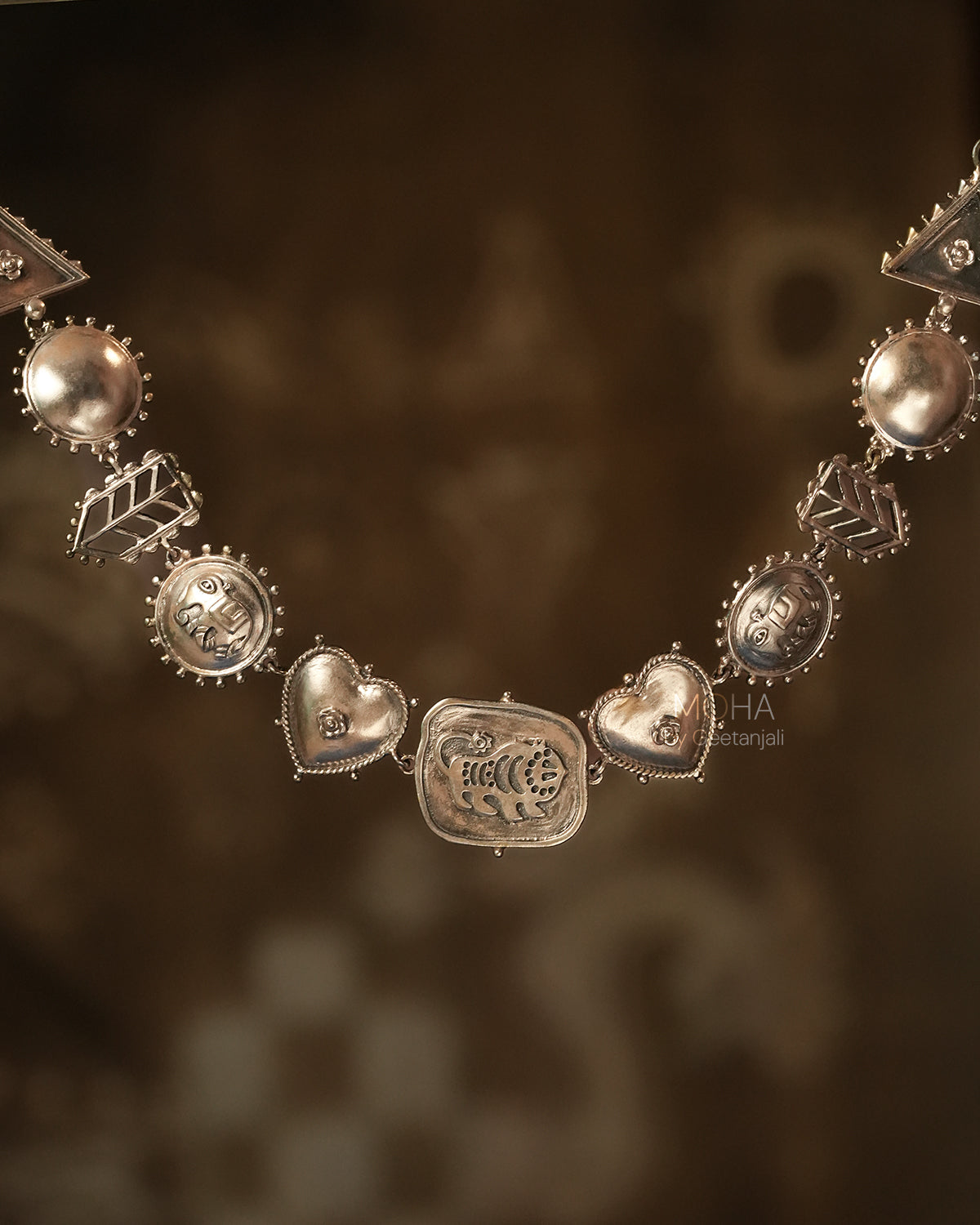 Baagh Hathi Silver Choker Necklace by MOHA