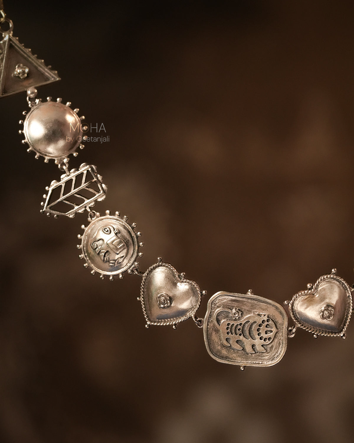 Baagh Hathi Silver Choker Necklace by MOHA