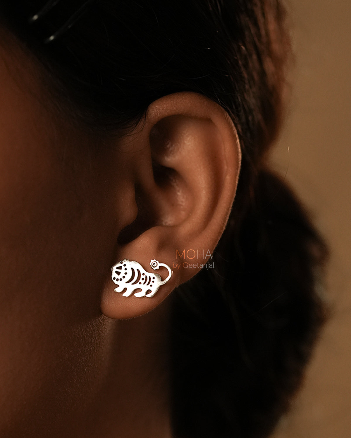 Baagh Silver Studs by MOHA