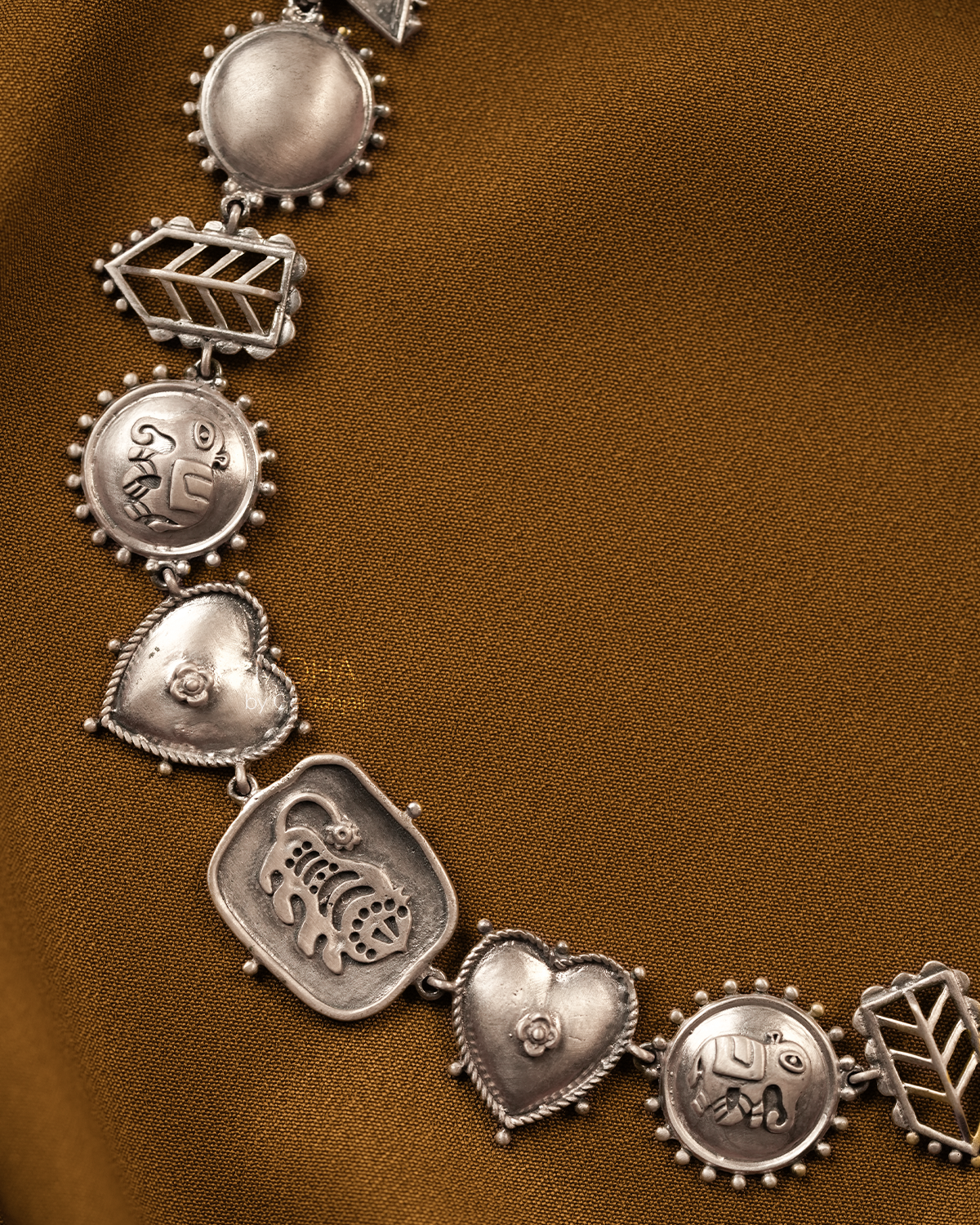 Baagh Hathi Silver Choker Necklace by MOHA