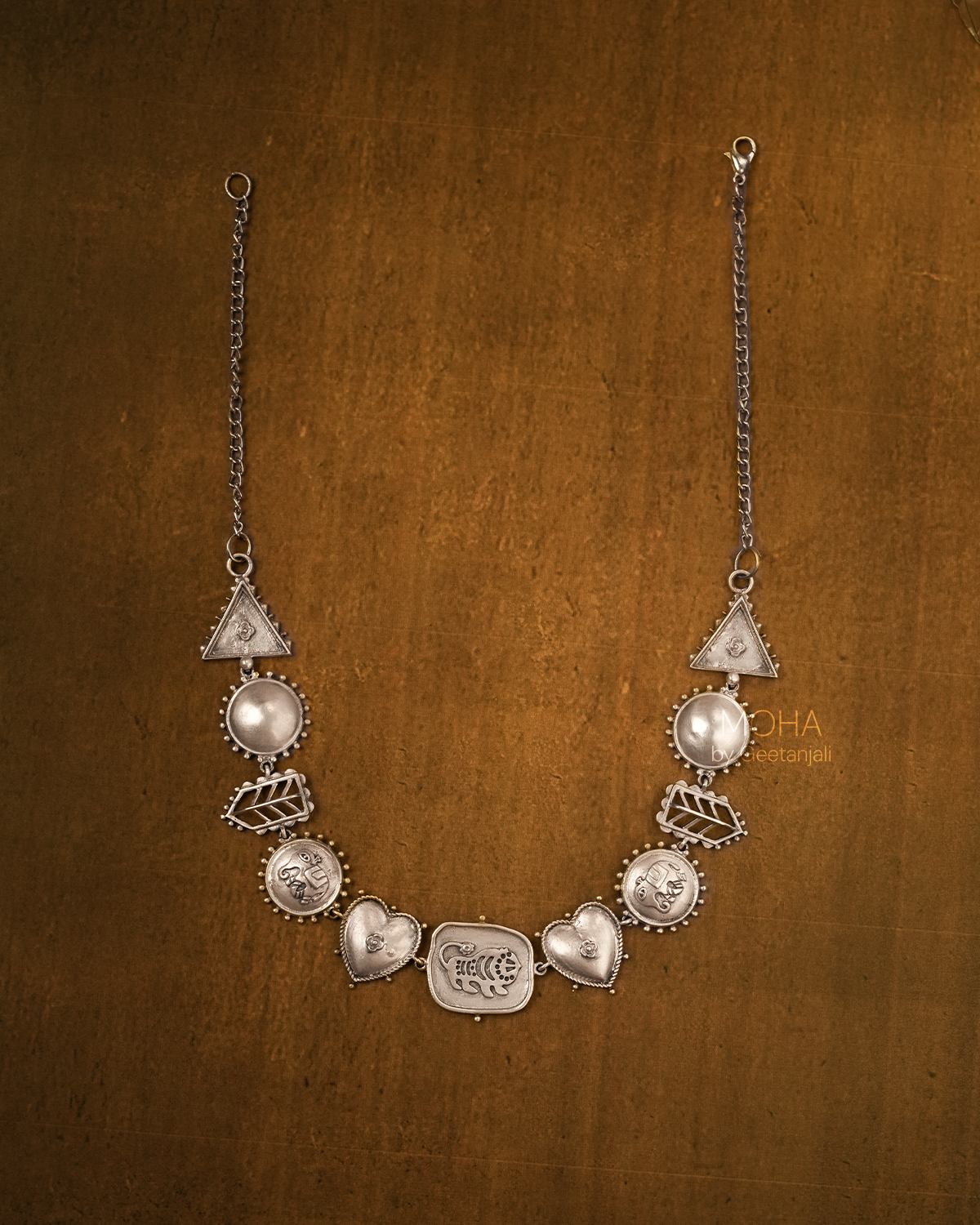 Baagh Hathi Silver Choker Necklace by MOHA