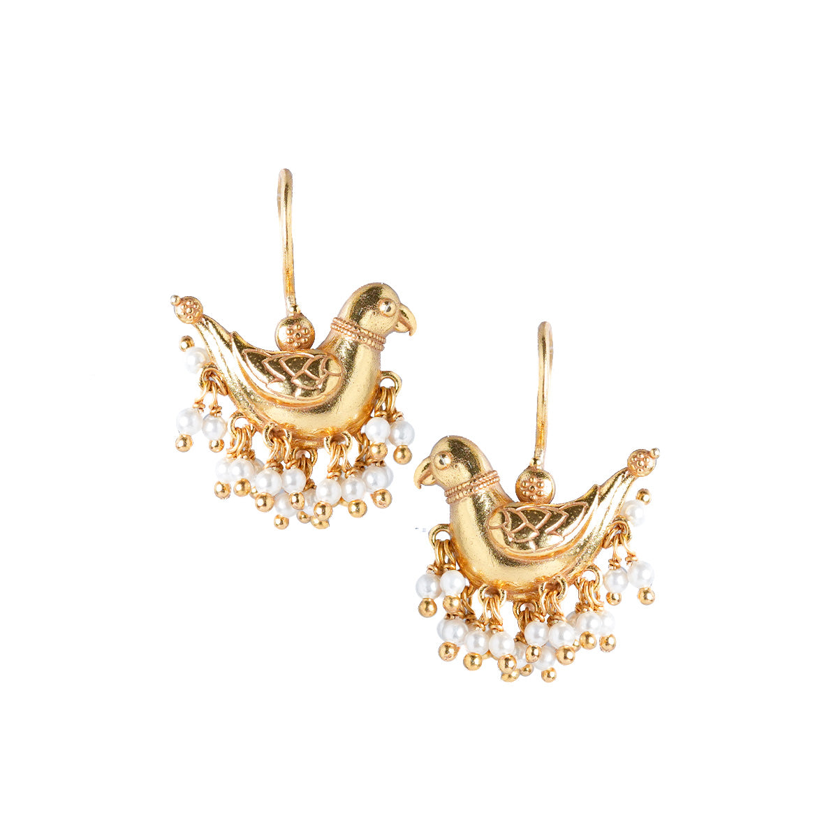 baby sarika silver earrings gold plated by moha