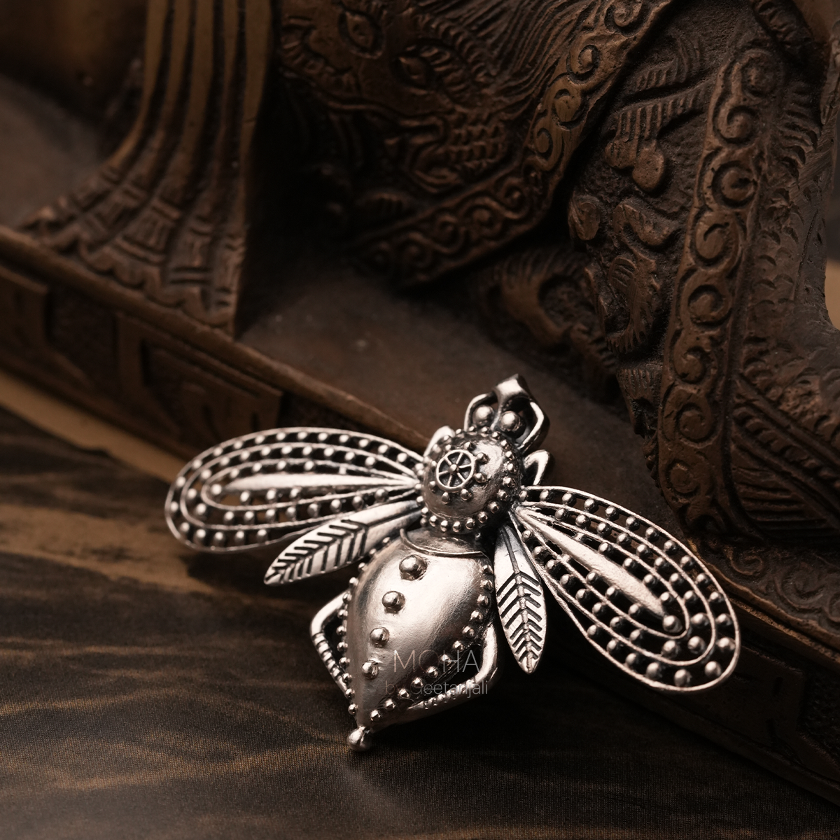 Bhawara Silver Pendant by MOHA (Only Pendant)