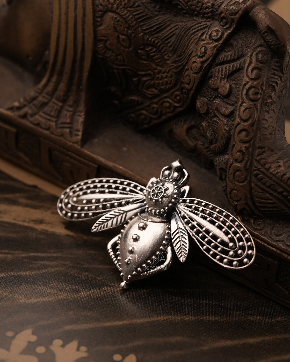 Bhawara Silver Pendant by MOHA (Only Pendant)