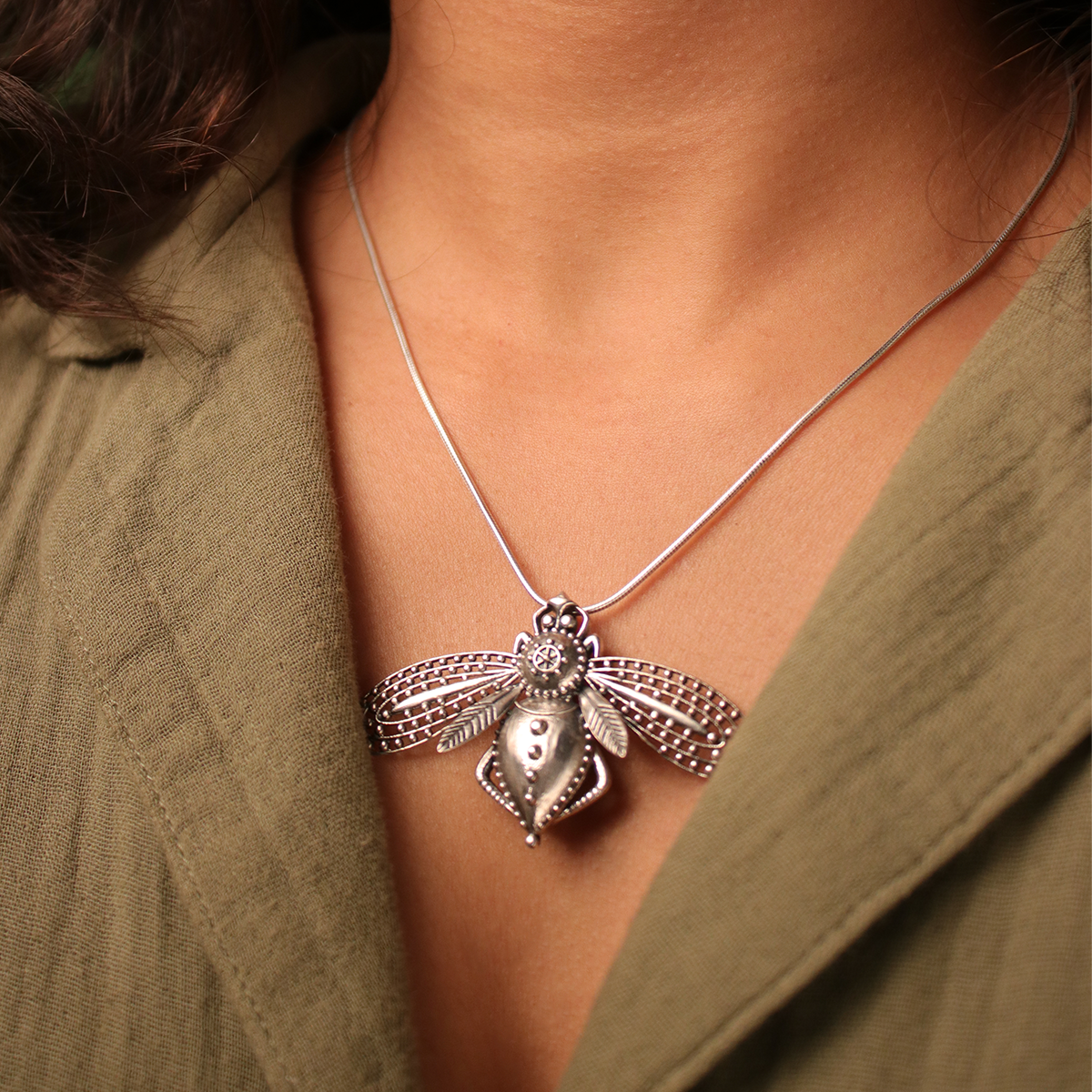 Bhawara Silver Pendant by MOHA (Only Pendant)