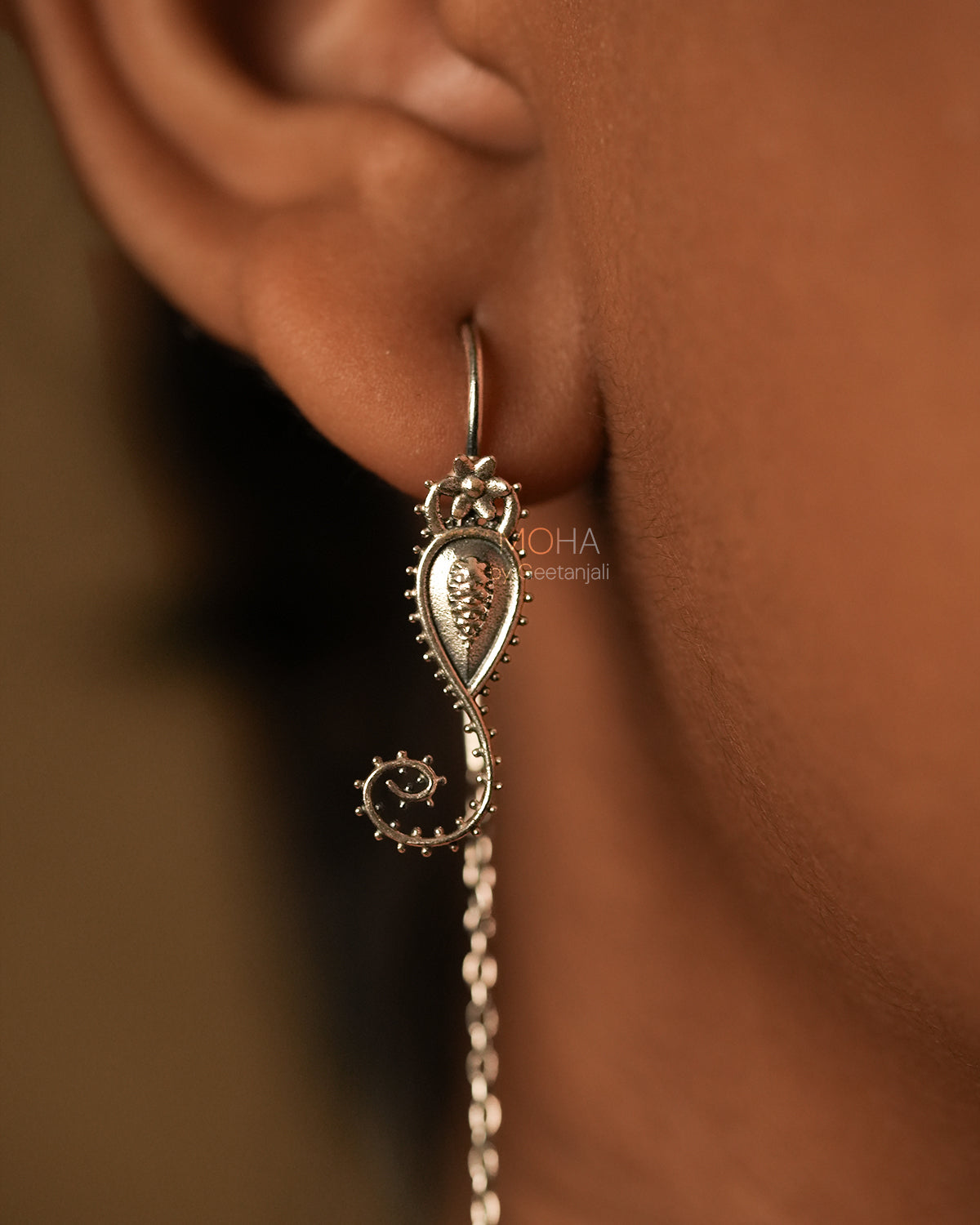 Bichchhu Silver Sui Dhaga Earrings by MOHA