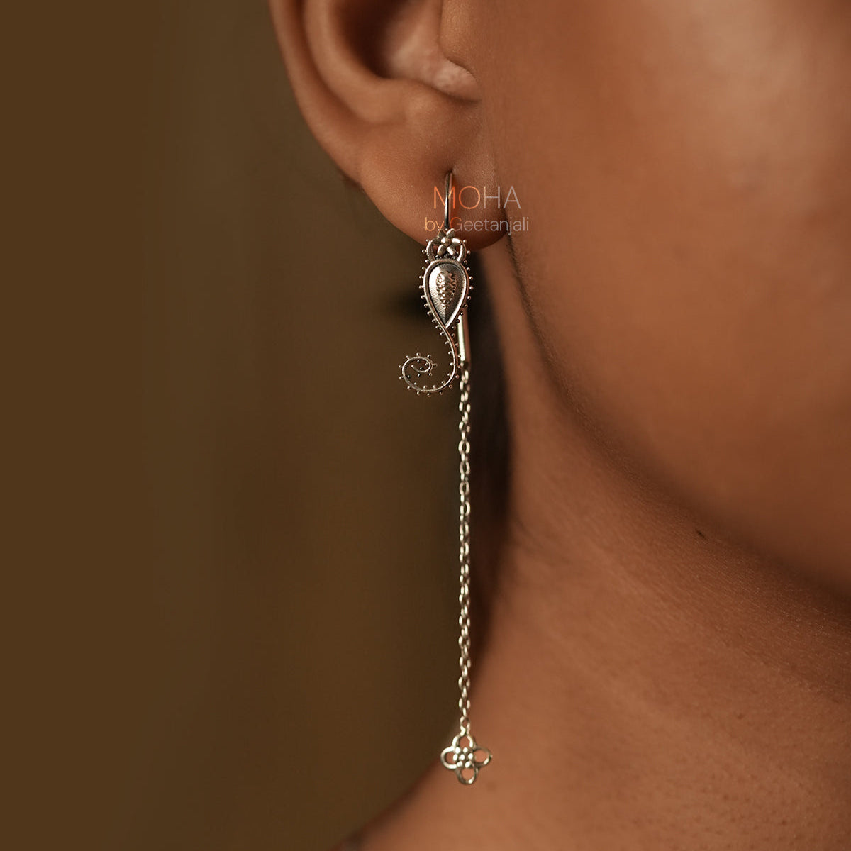 Bichchhu Silver Sui Dhaga Earrings by MOHA