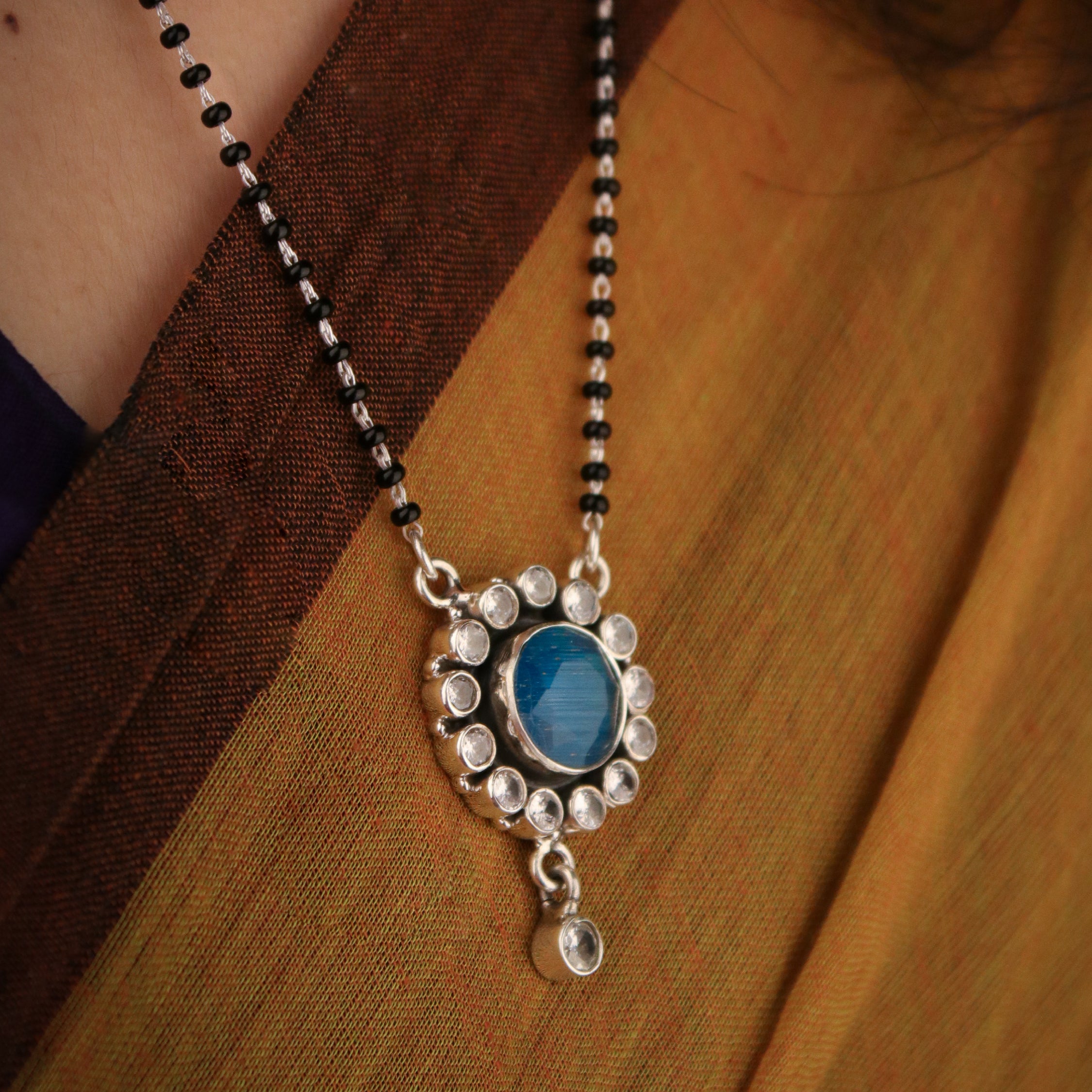 Blueberry Silver Mangalsutra by Moha