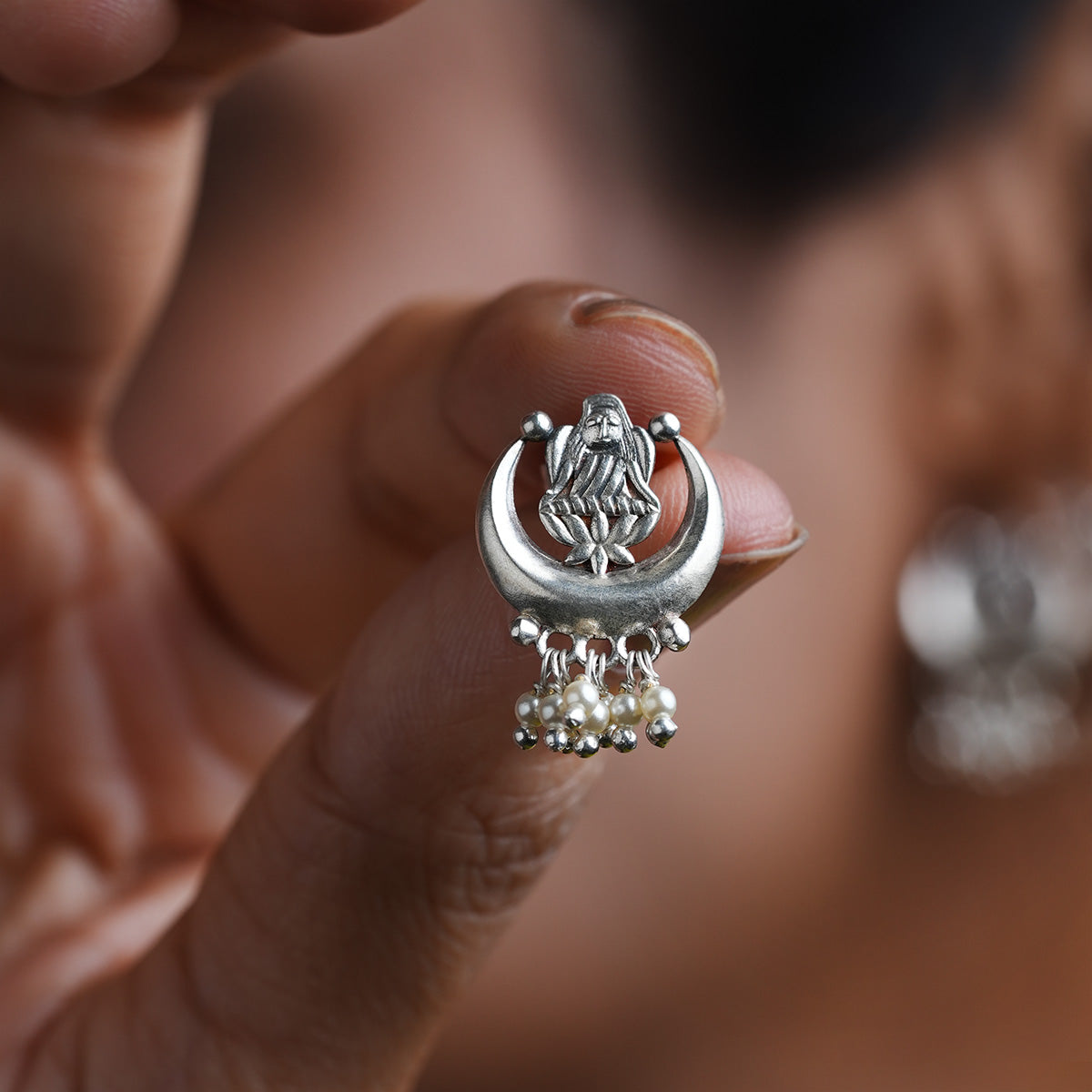 chandra lakshmi silver earrings by moha