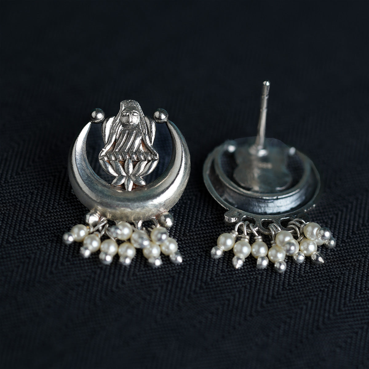 chandra lakshmi silver earrings by moha