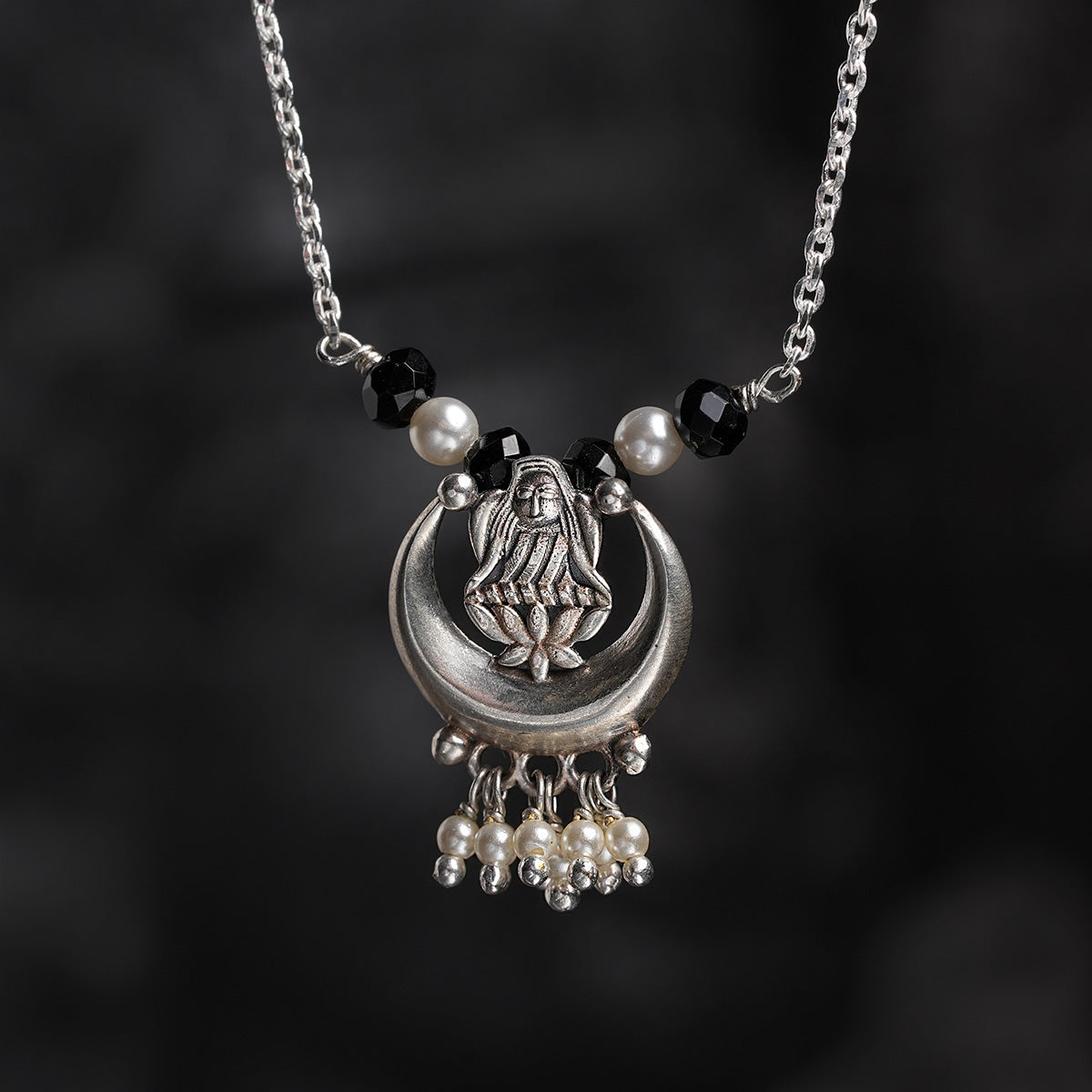 chandra lakshmi silver mangalsutra by moha