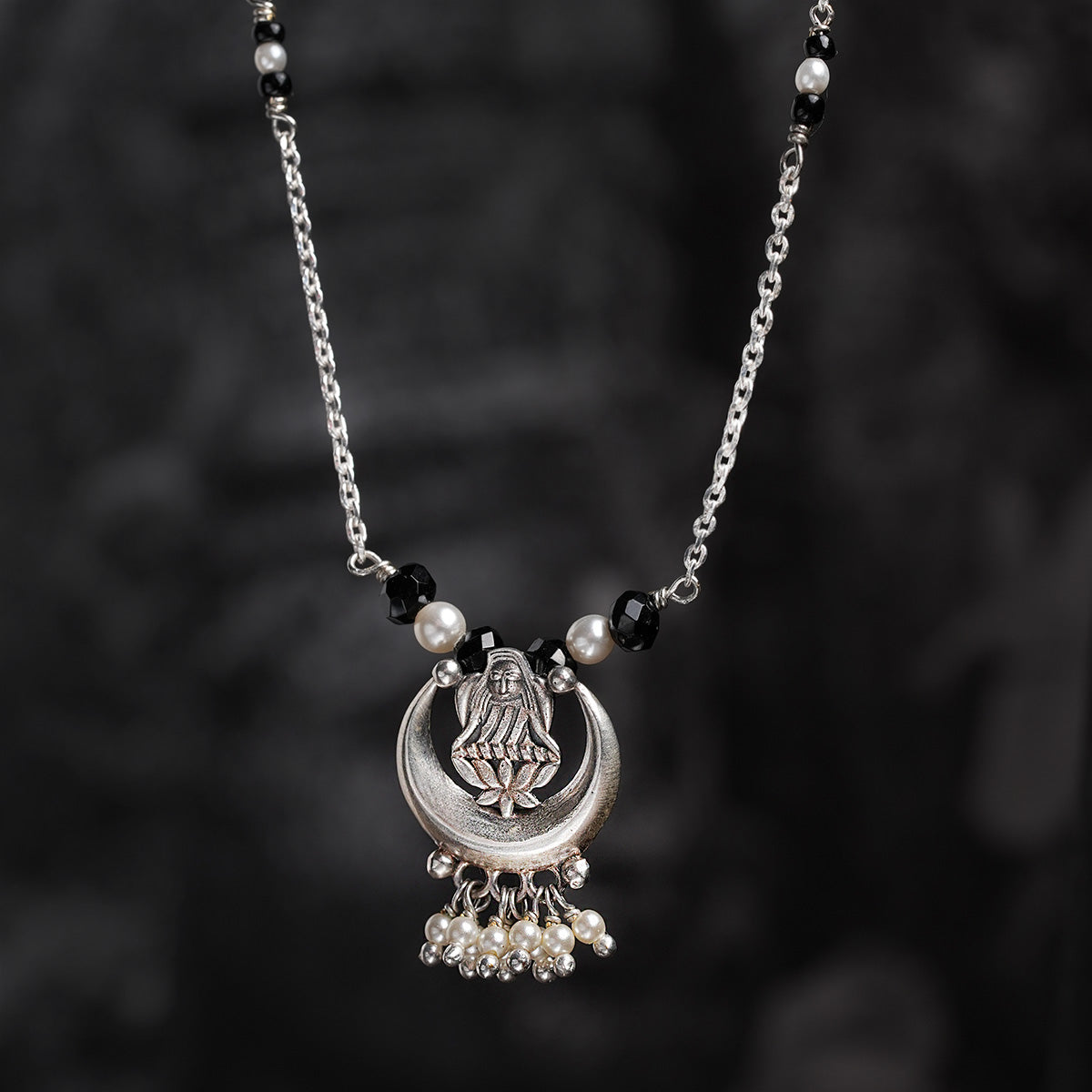 chandra lakshmi silver mangalsutra by moha