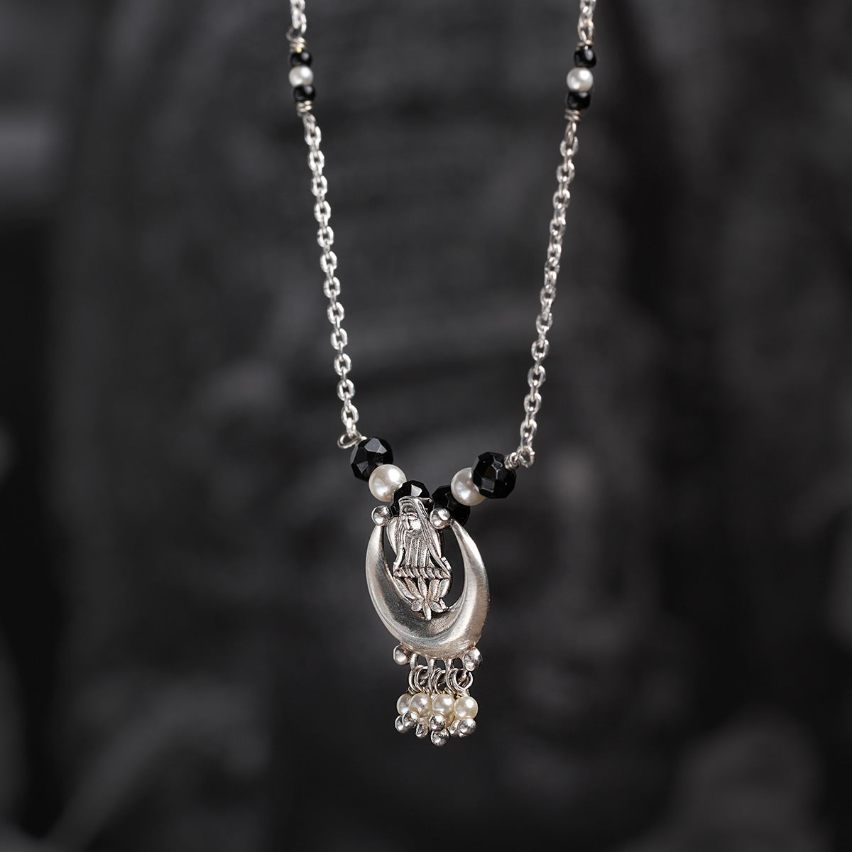 chandra lakshmi silver mangalsutra by moha