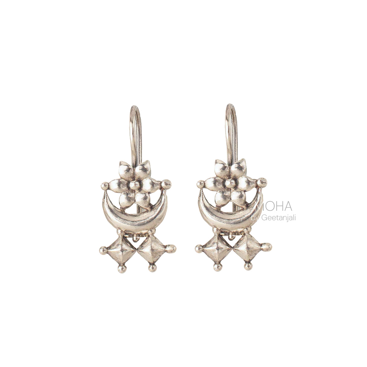 Chandra Silver Bugadi Earrings by MOHA
