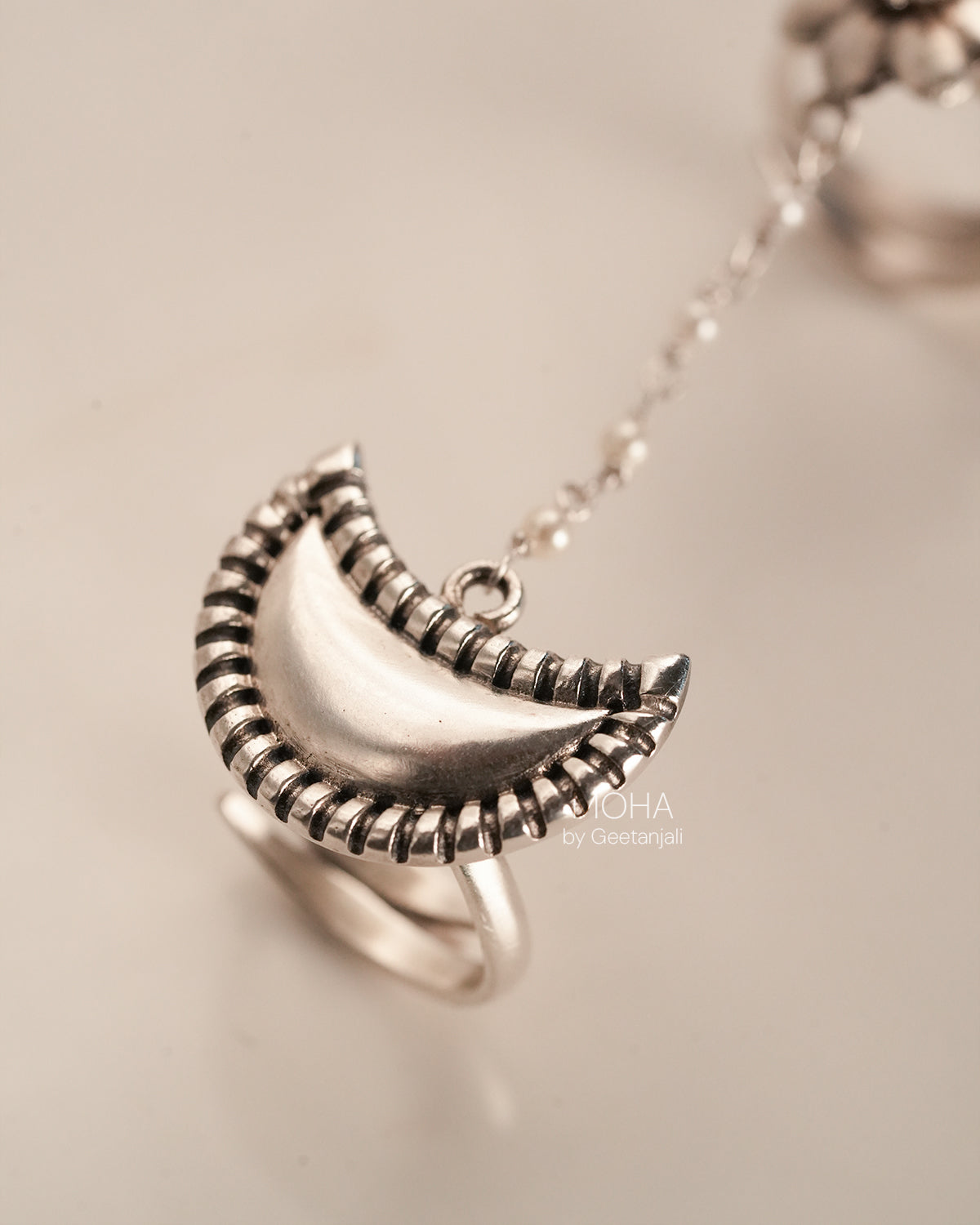 Chandrakor Silver Finger Ring by MOHA