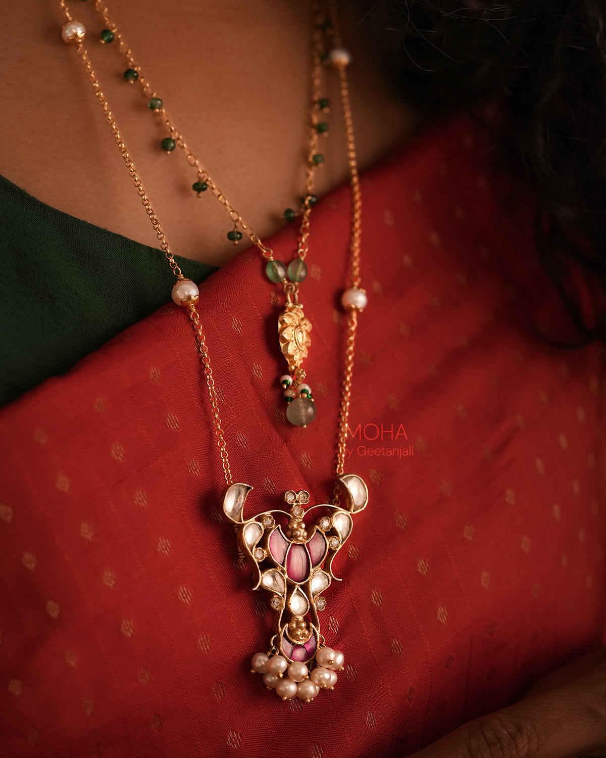 Chandrika Silver Pendant with Chain by MOHA