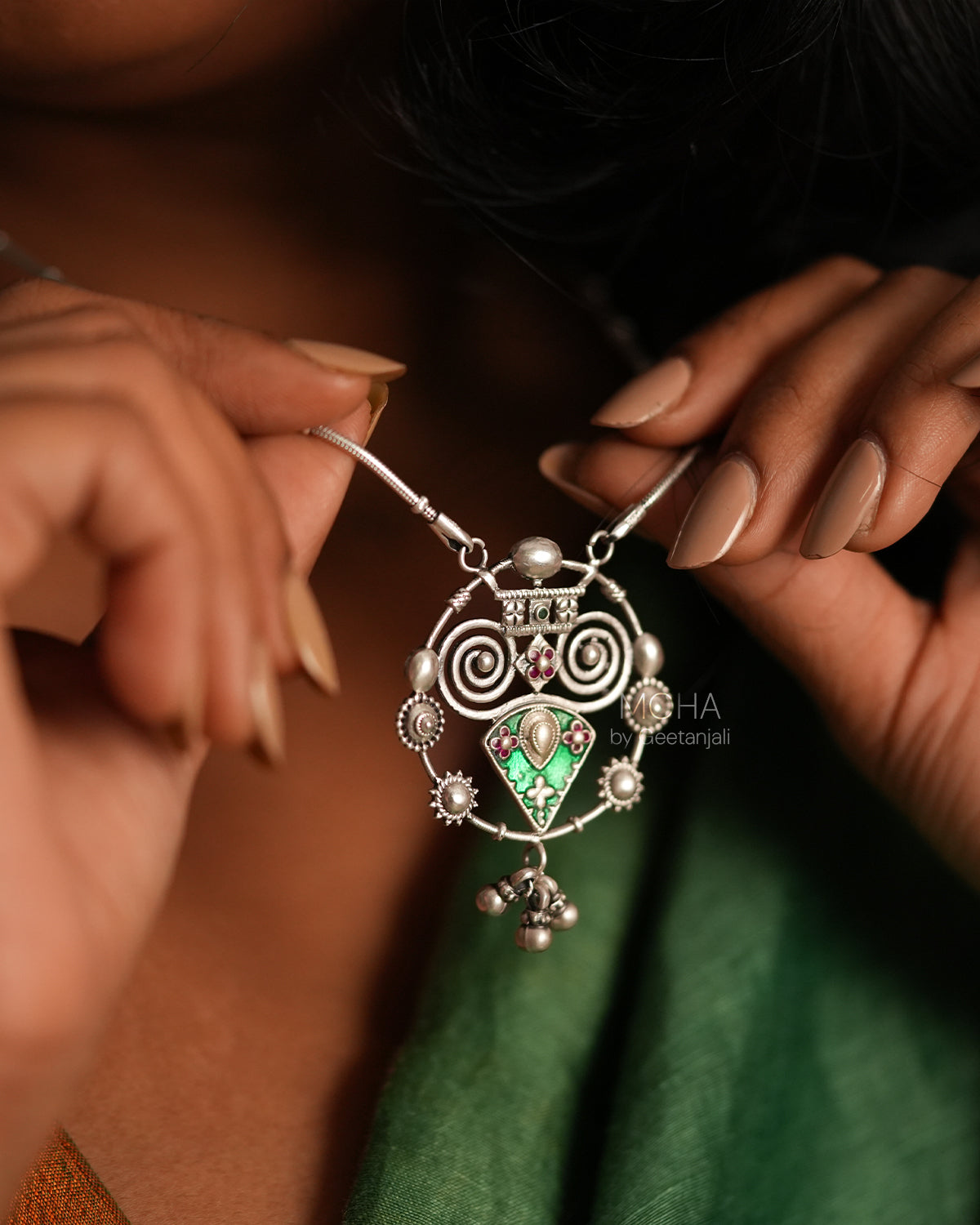 Chittor Silver Necklace by Moha 2