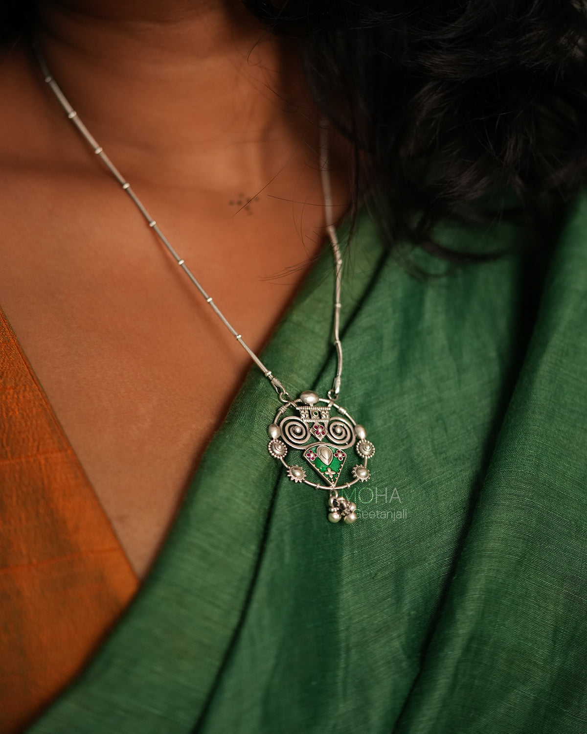 Chittor Silver Necklace by Moha 7