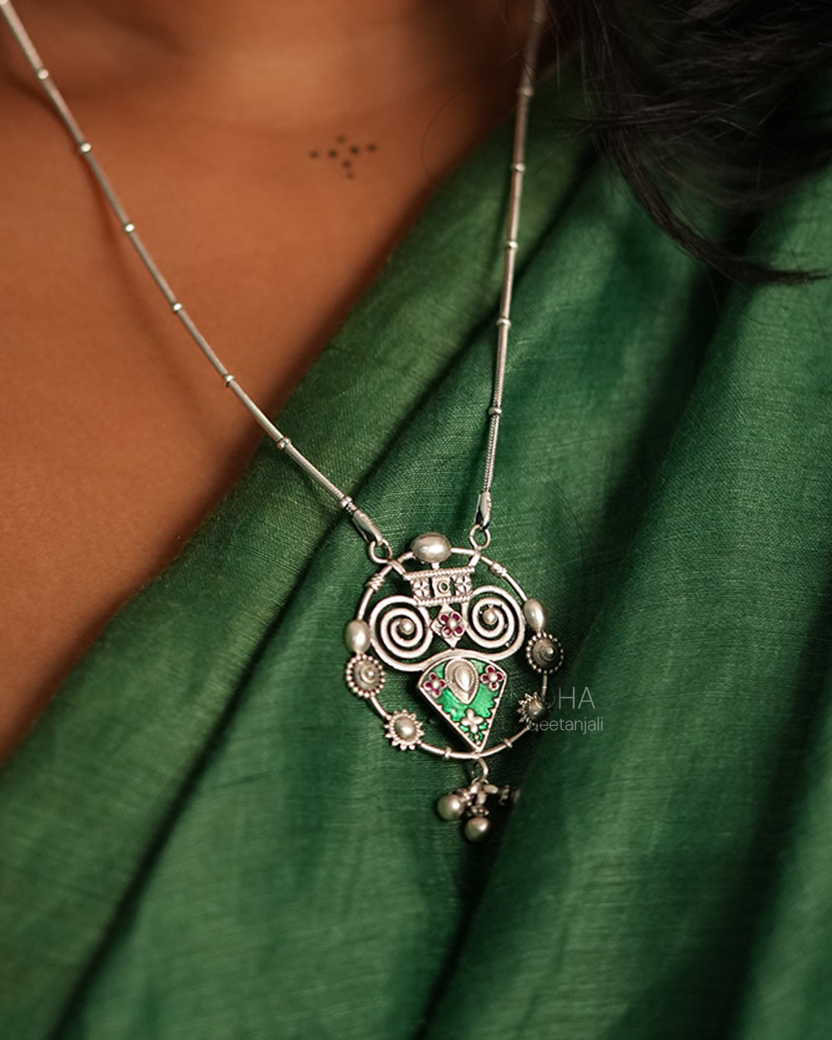 Chittor Silver Necklace by Moha 8